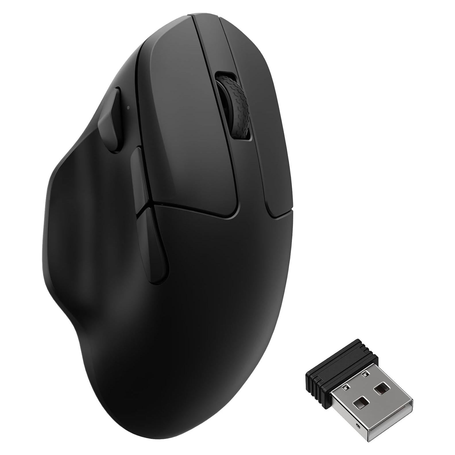 Ratón Inalámbrico Keychron M7 8K, 30K DPI, Ergonómico, Negro