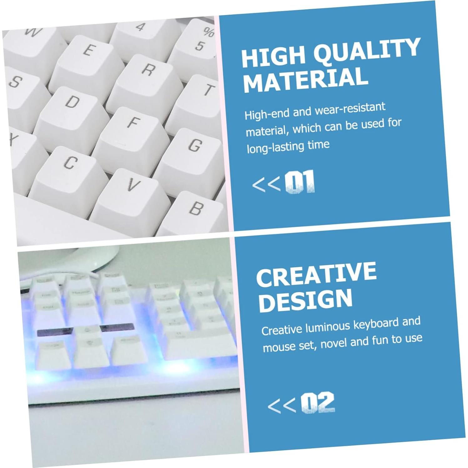 1set Gaming Keyboard Mouse Set Luminous Wired USB Mechanical Feel Kit for Gamers High-end Design for Use Creative Non-Conflict Layout Great Present Idea