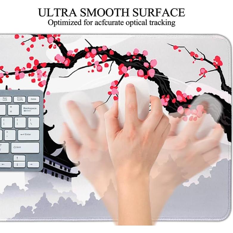 Alfombrilla de Ratón Grande MEWOOCUE Flor de Cerezo 90x40cm