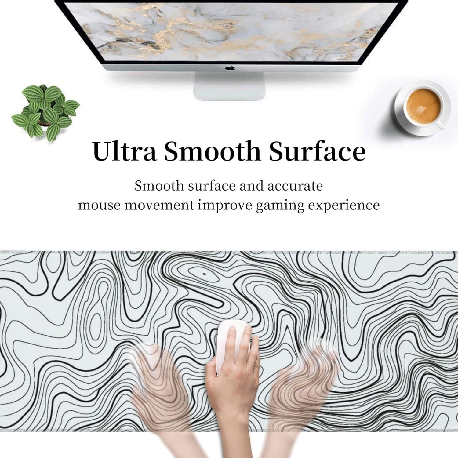 Alfombrilla de Ratón Grande GONGTAOMO Mapa Topográfico 80x30 cm