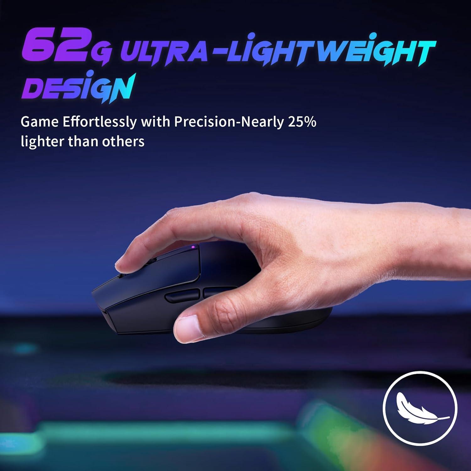 Mouse Inalámbrico para Juegos RisoPhy PC431A 62g DPI 12000