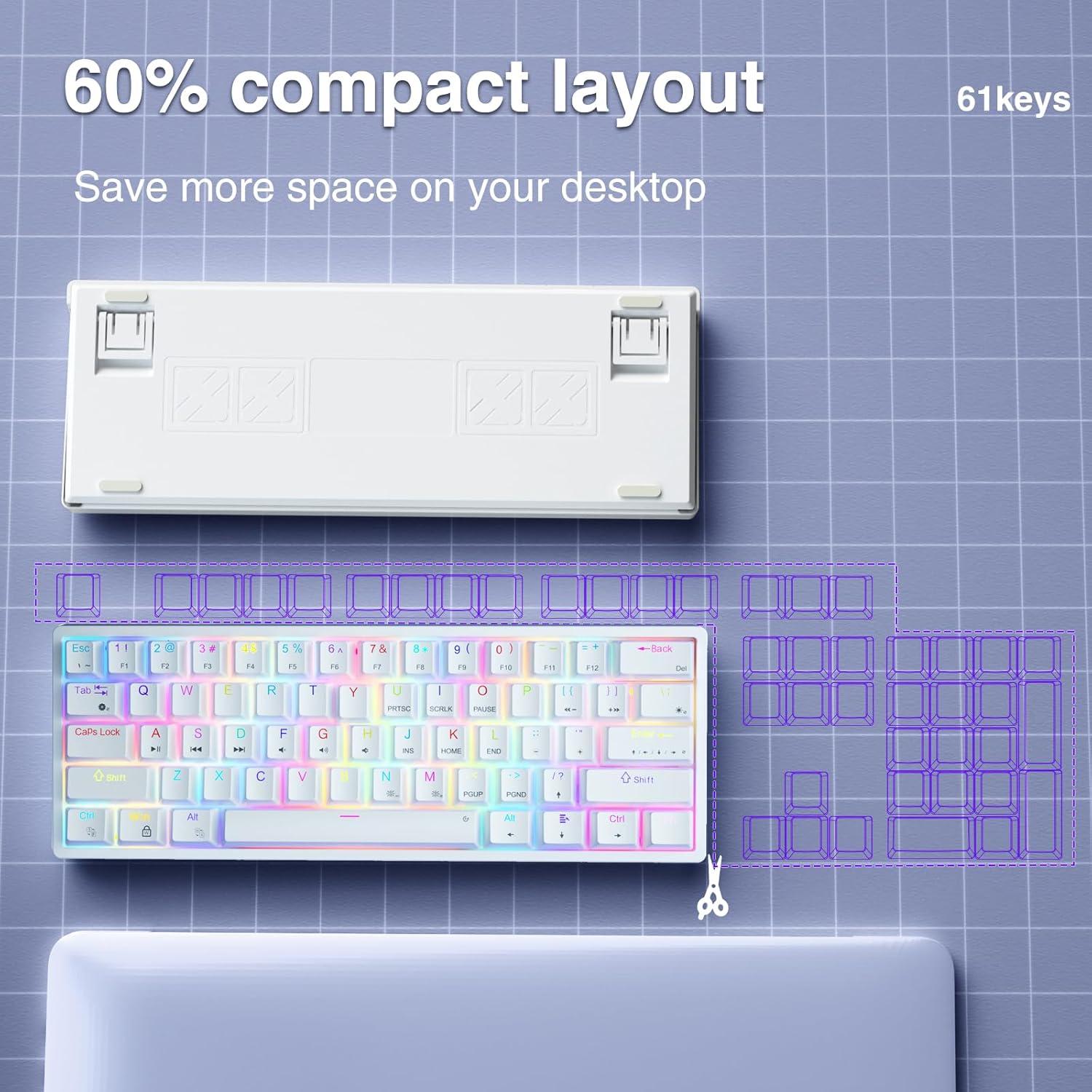 AULA SC580 Ratón Inalámbrico 10,000DPI + Teclado Mecánico RGB 60%