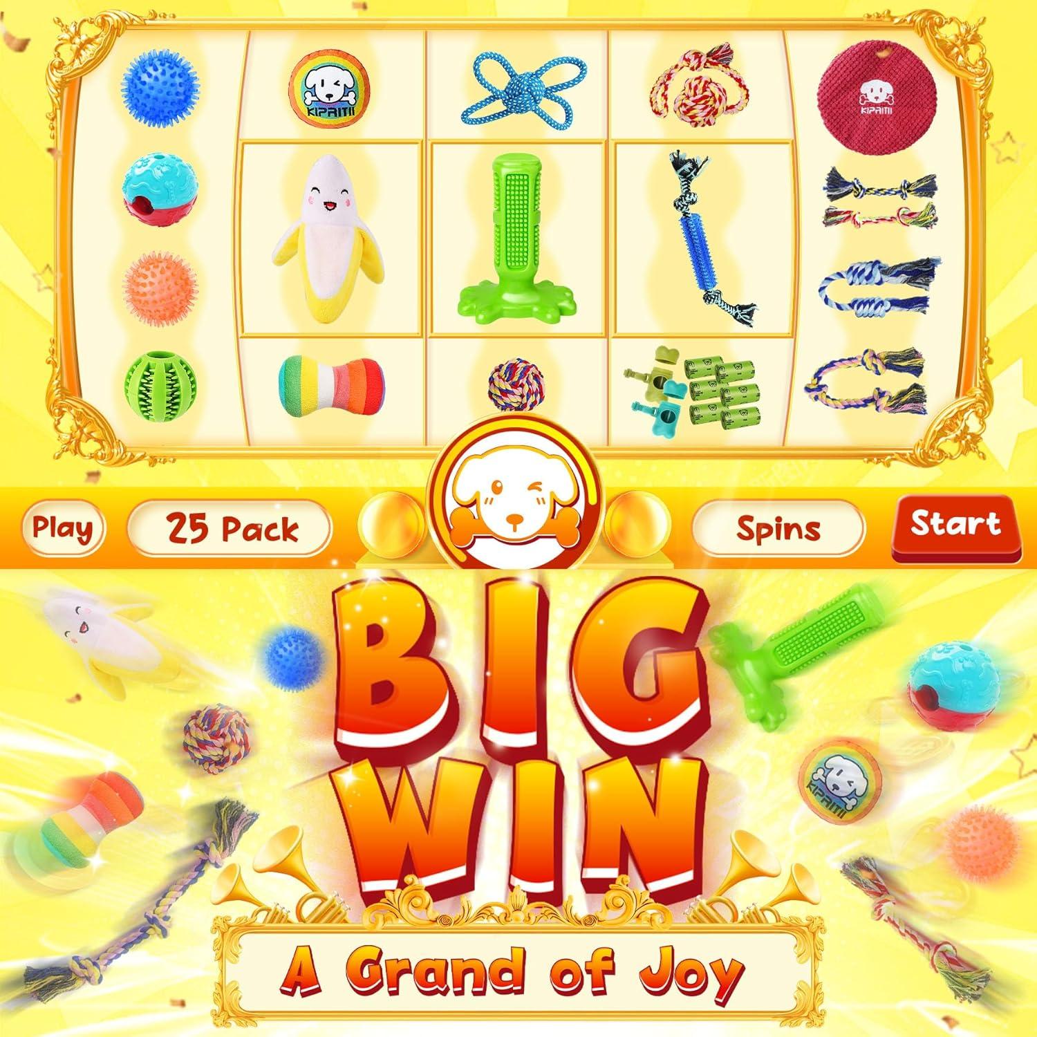 Paquete de 25 Juguetes para Cachorros KIPRITII Interactivos