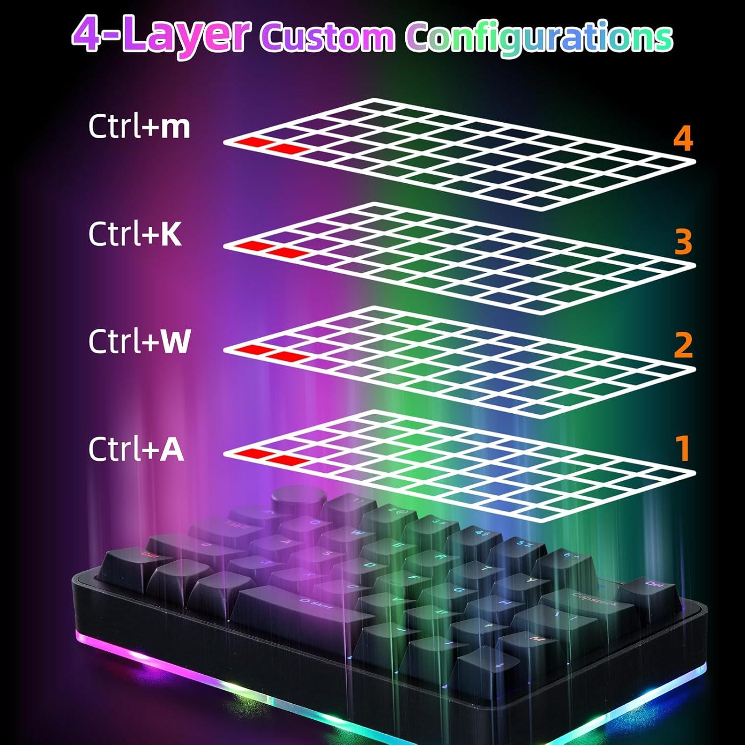 Teclado Mecánico Koolertron Retroiluminado RGB 39 Teclas