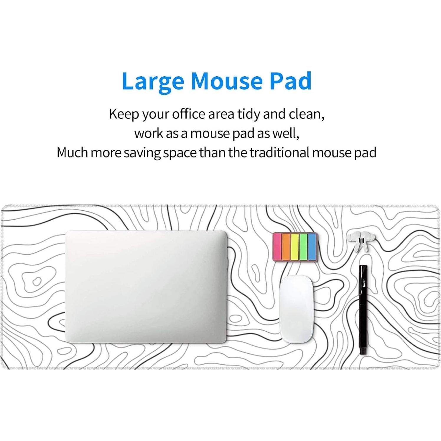 Alfombrilla de Ratón YINFILAN XL 80x30cm Antideslizante Dorada