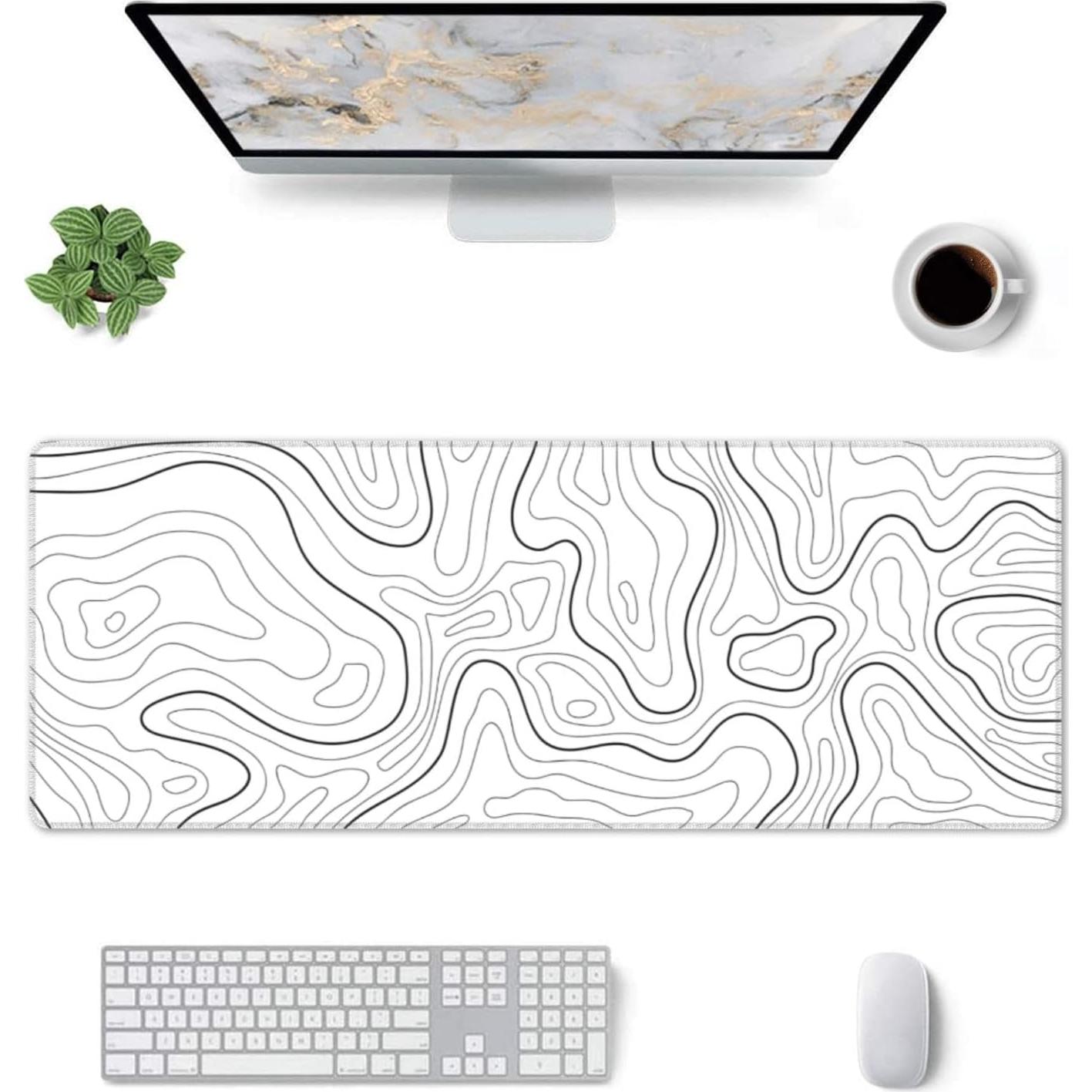 Alfombrilla de Ratón YINFILAN XL 80x30cm Antideslizante Dorada