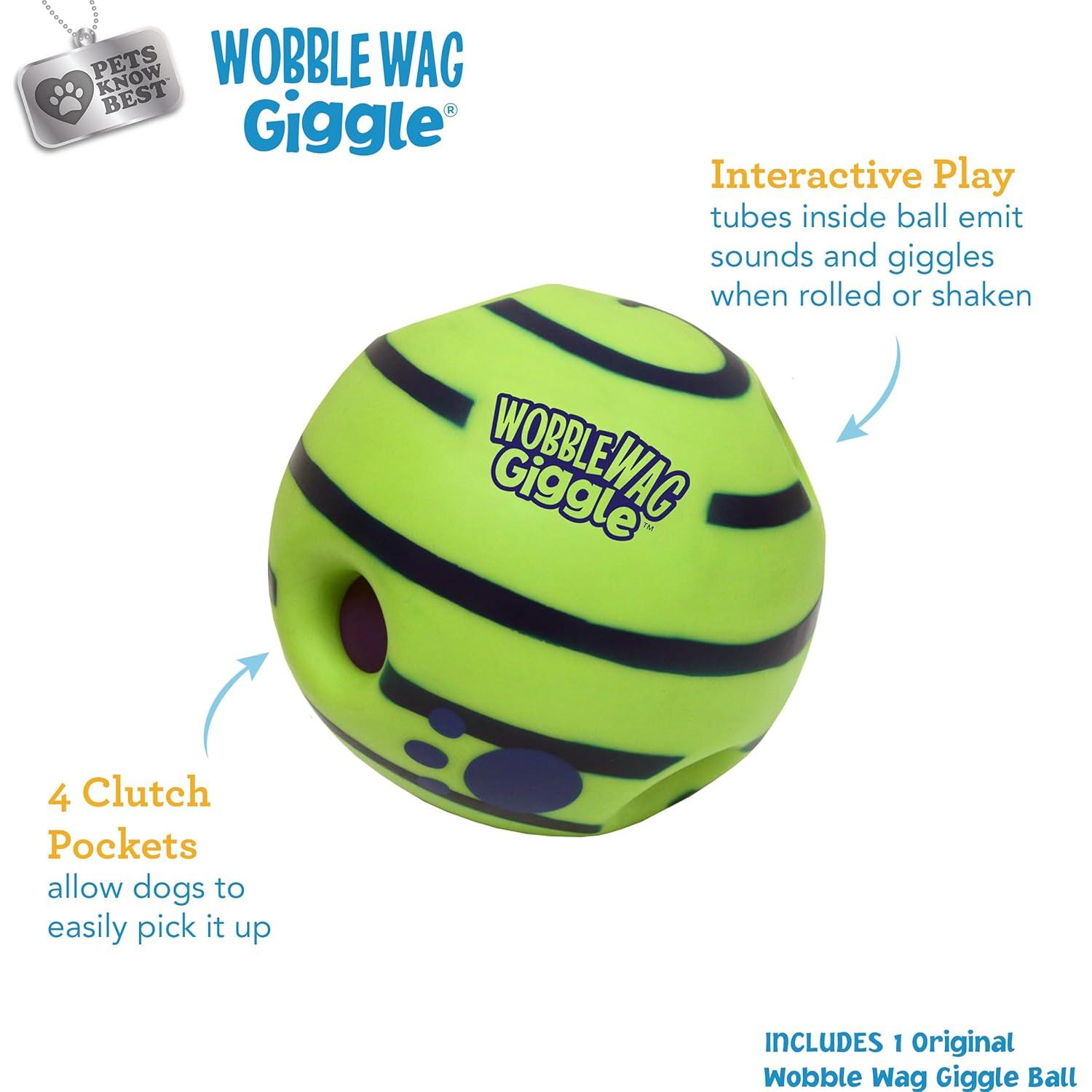 Wobble Wag Giggle Ball Juguete Interactivo para Perros 14 cm