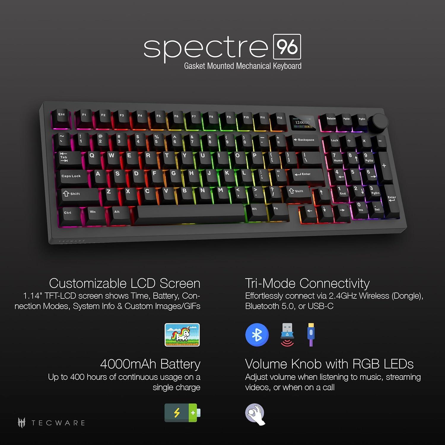 Paquete Teclado Mecánico Tecware Spectre 96% y Ratón Gaming EX1