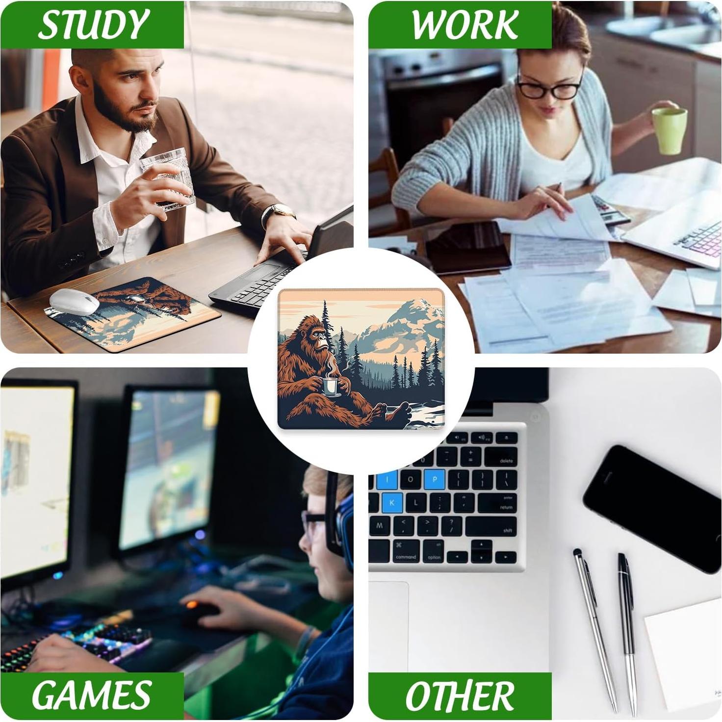 Alfombrilla de Ratón Ghatobty Sasquatch en el Bosque 24.1x20.3 cm