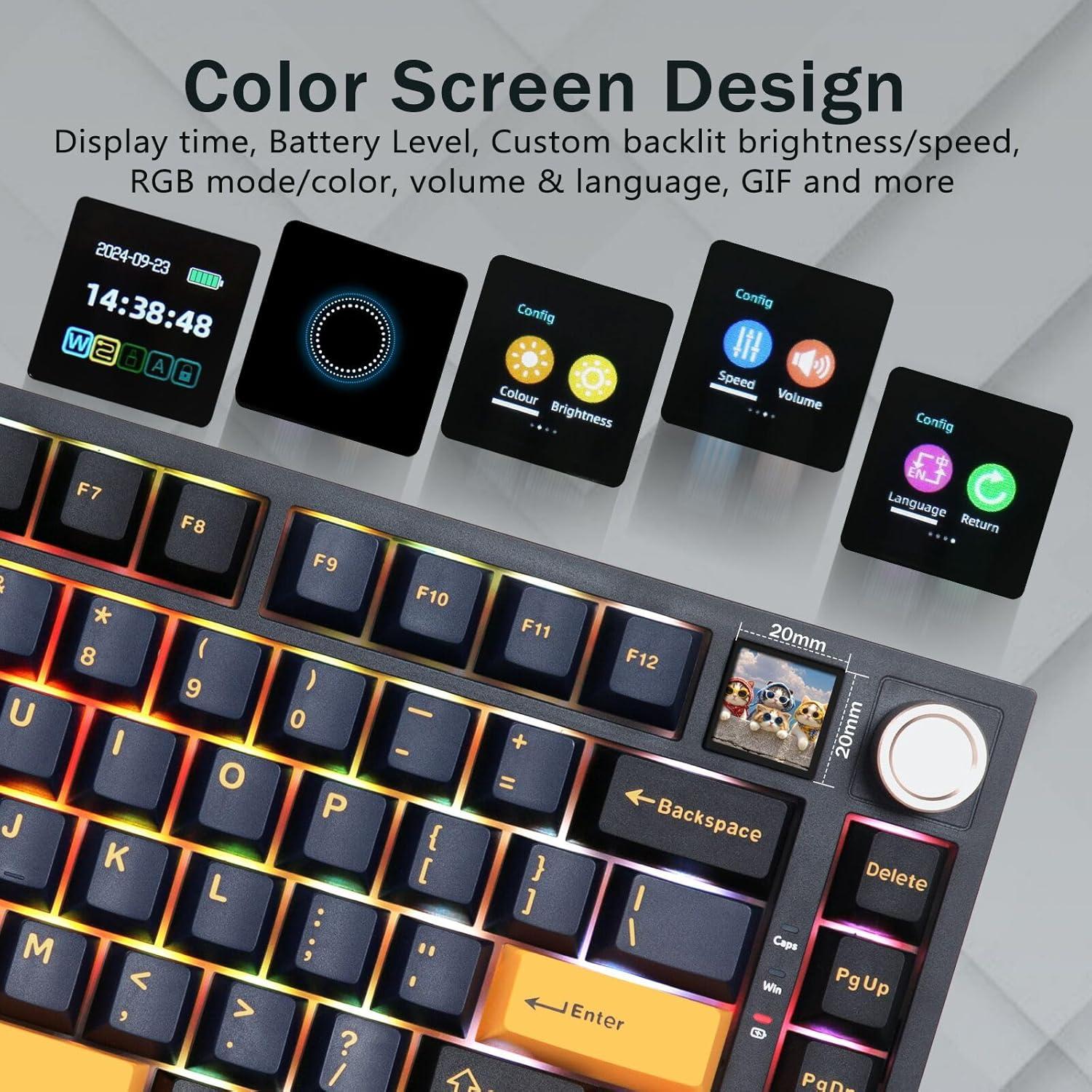 Teclado Mecánico Gaming Inalámbrico HUO JI CQ082 RGB 81 Teclas