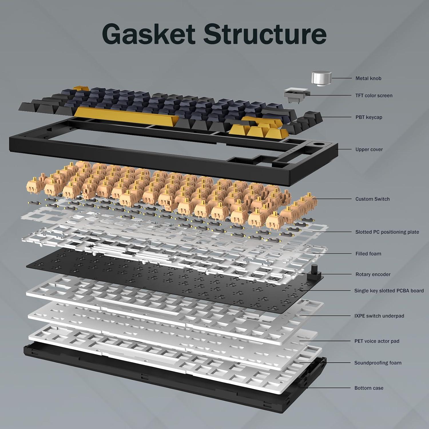Teclado Mecánico Gaming Inalámbrico HUO JI CQ082 RGB 81 Teclas