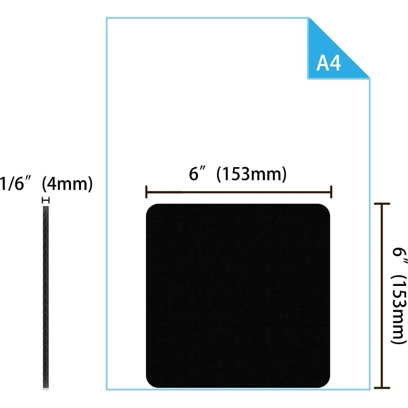 Alfombrilla de Ratón Audimi Negra 15.24x15.24 cm Ultra Gruesa