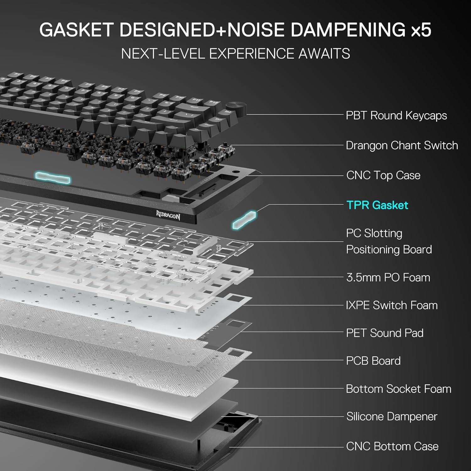 Teclado Mecánico Redragon K687 81 Teclas RGB con Cable