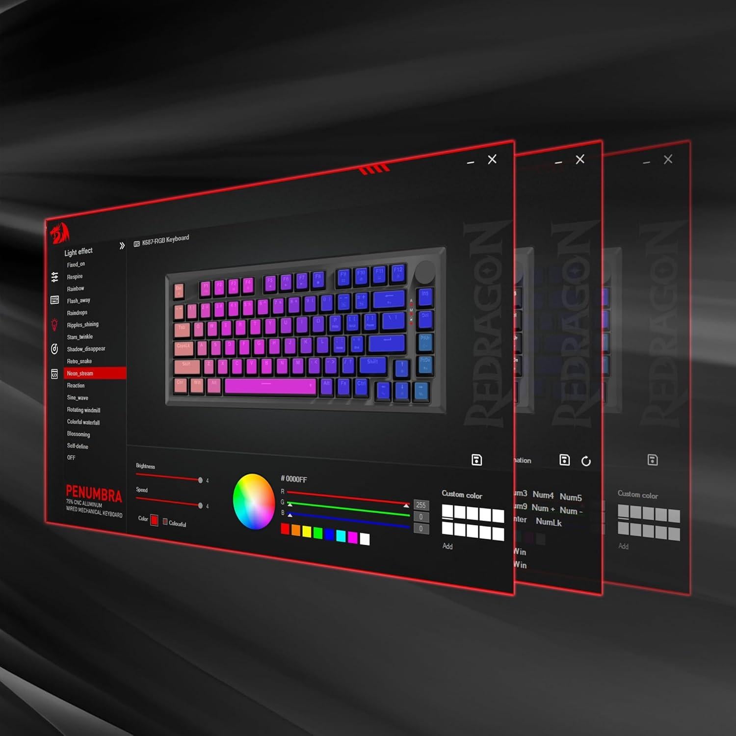 Teclado Mecánico Redragon K687 81 Teclas RGB con Cable