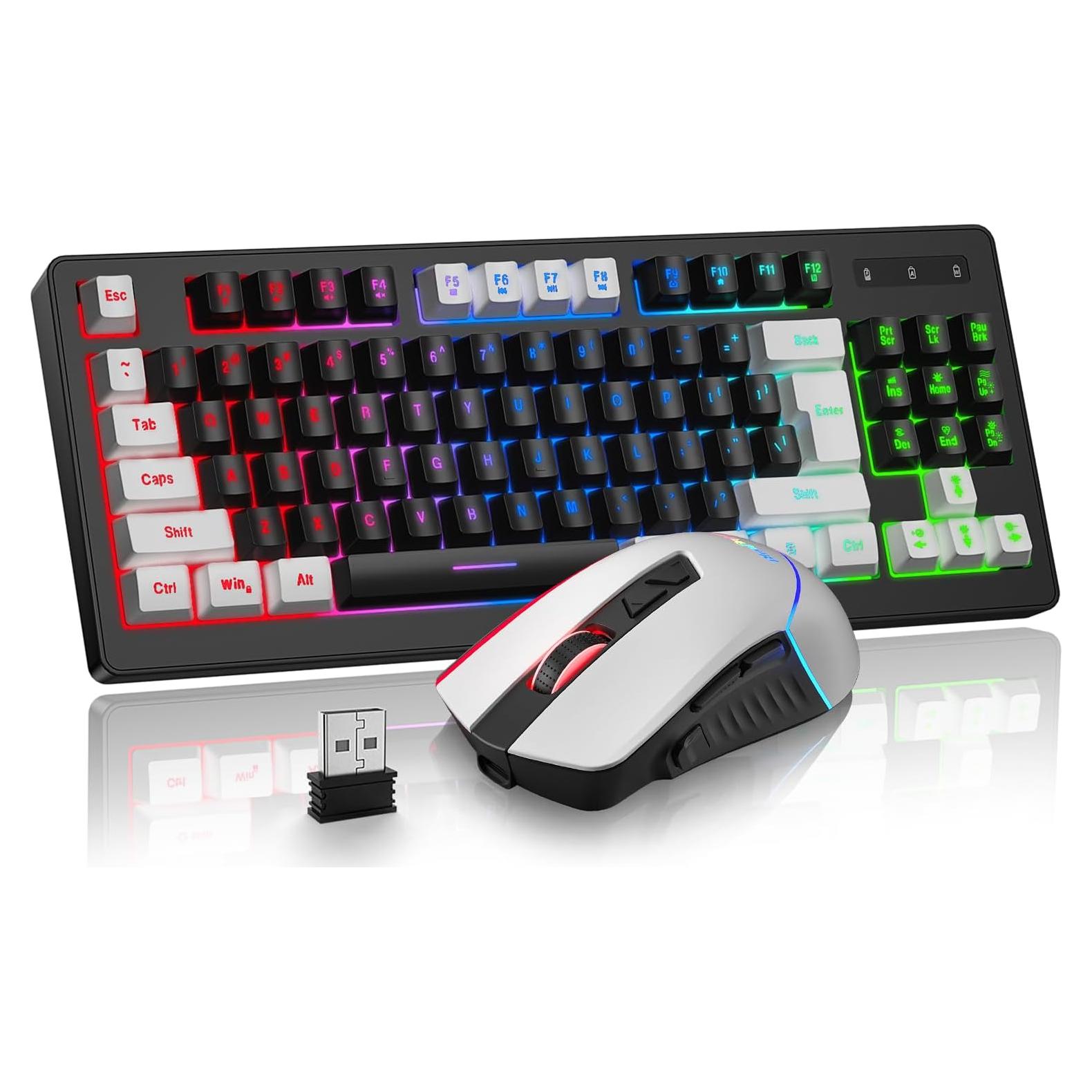Combo Teclado y Ratón Inalámbrico BlueFinger RGB 87 Teclas