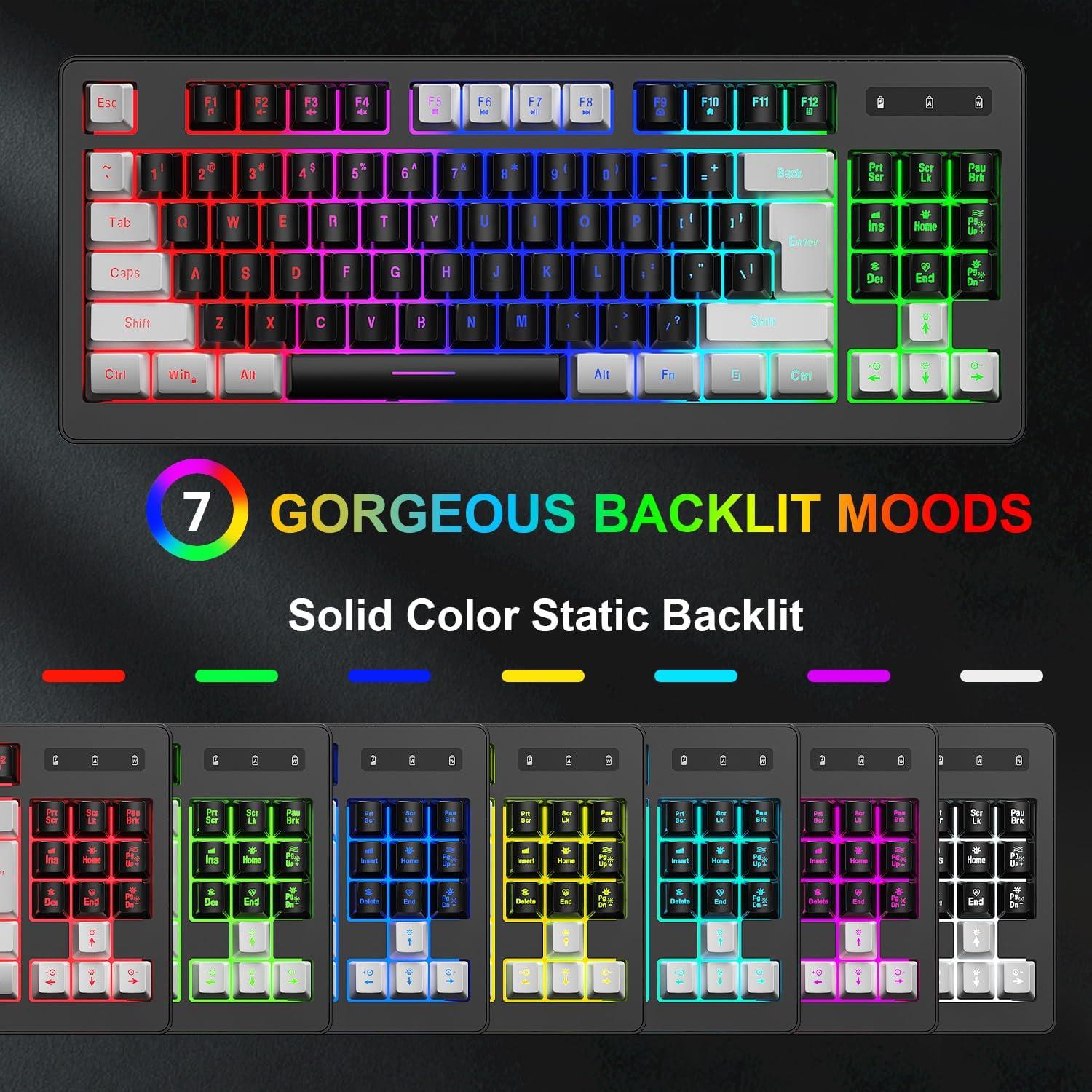 Combo Teclado y Ratón Inalámbrico BlueFinger RGB 87 Teclas