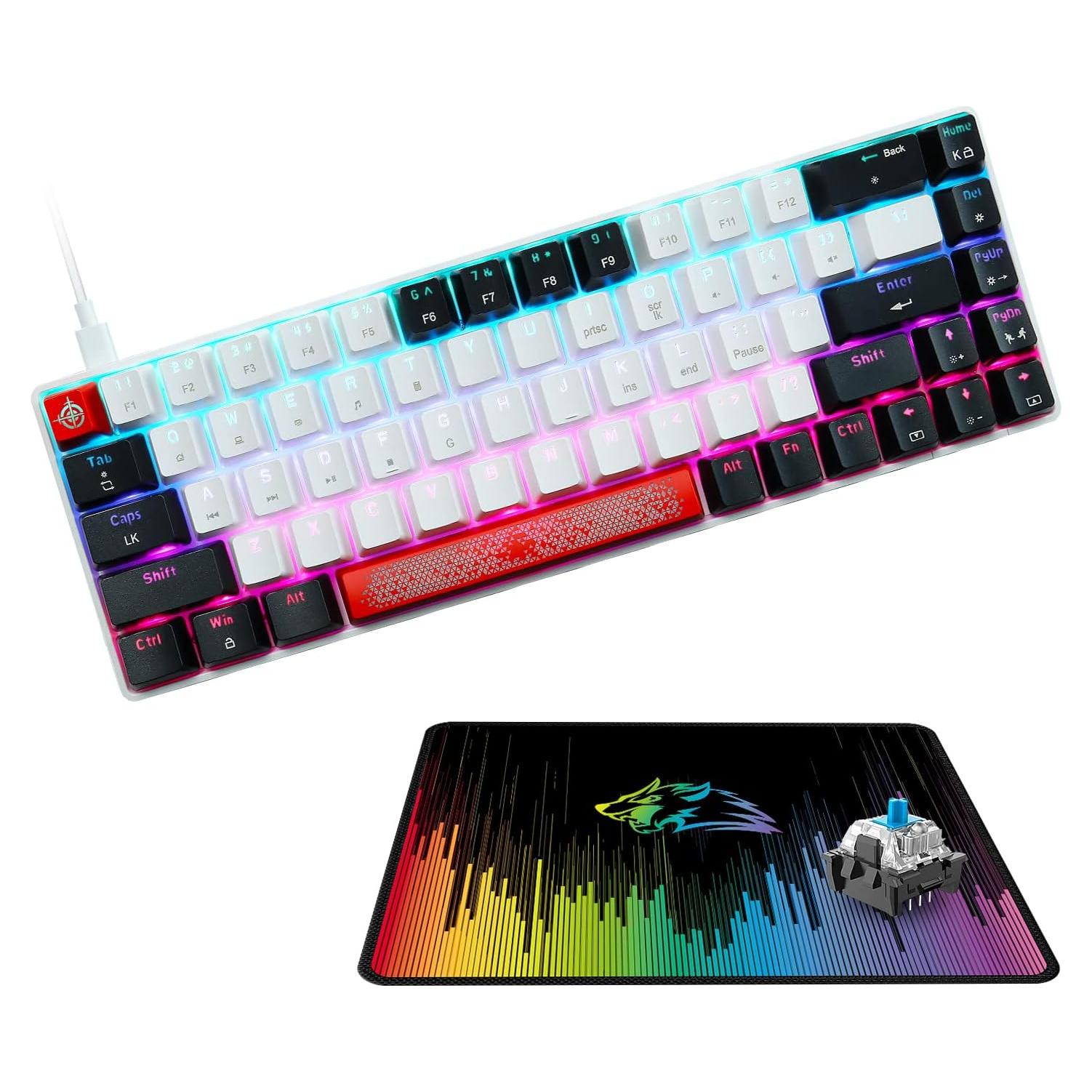 Teclado Mecánico Compacto FELiCON 60% RGB 68 Teclas Tipo-C