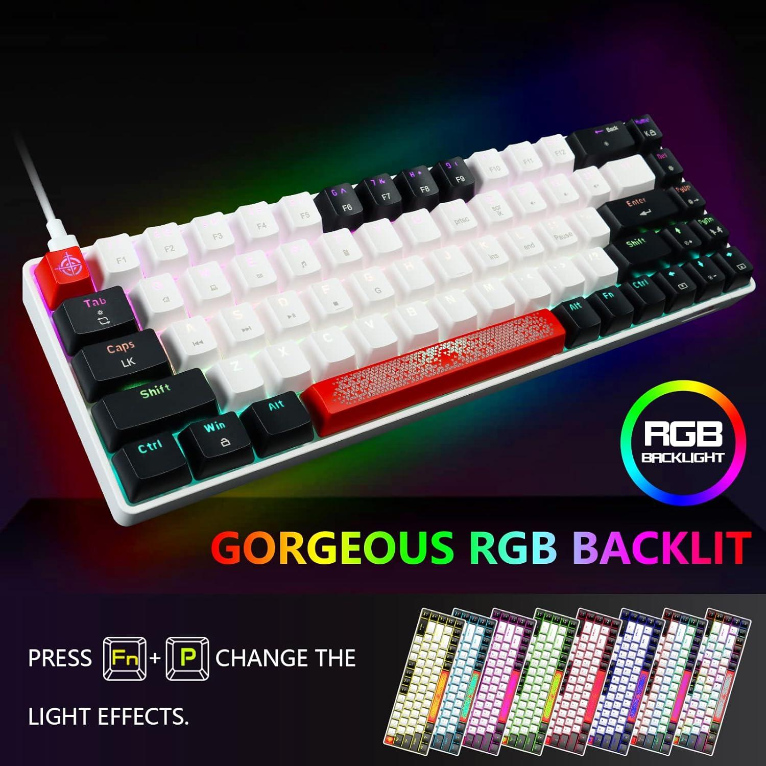 Teclado Mecánico Compacto FELiCON 60% RGB 68 Teclas Tipo-C