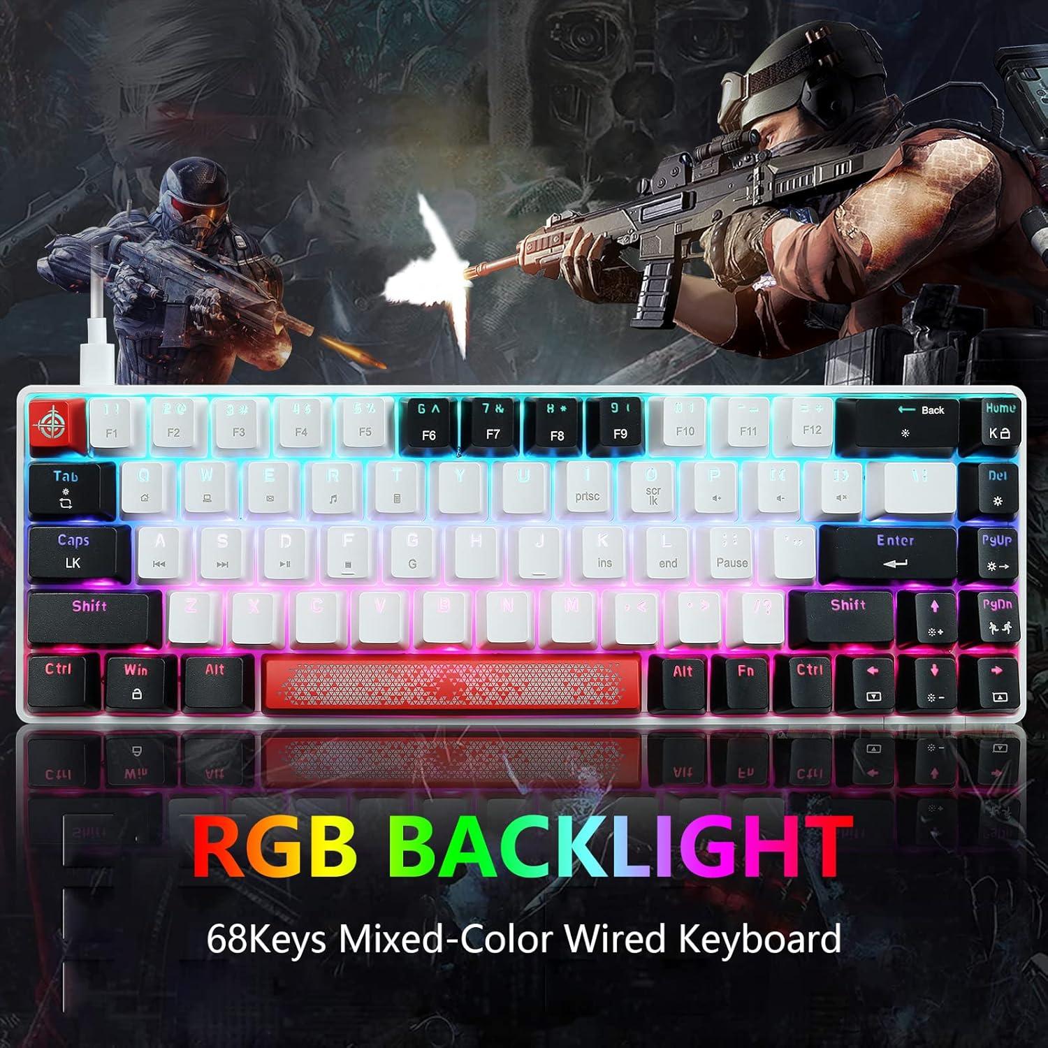 Teclado Mecánico Compacto FELiCON 60% RGB 68 Teclas Tipo-C