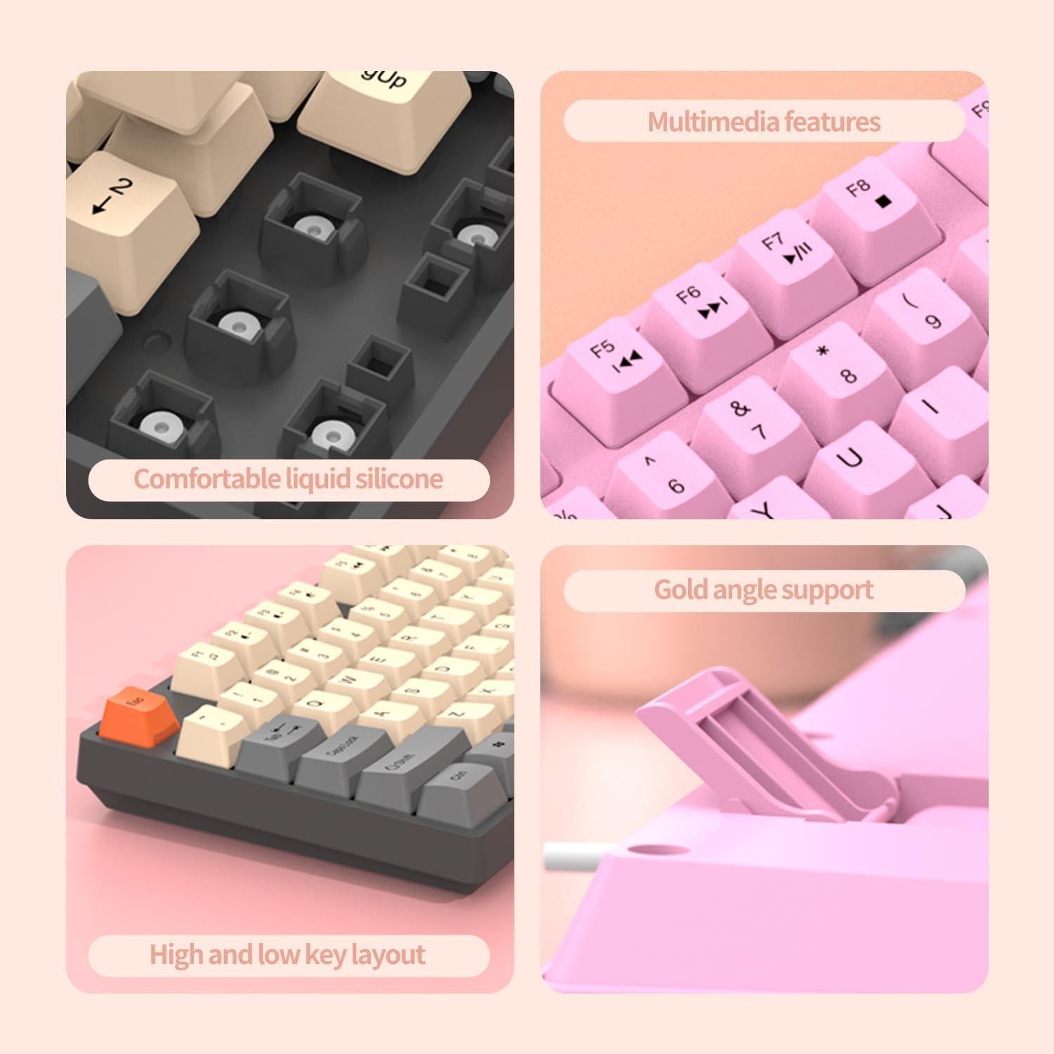 Teclado y Ratón Gaming Odpaltoy 104 Teclas USB Blanco