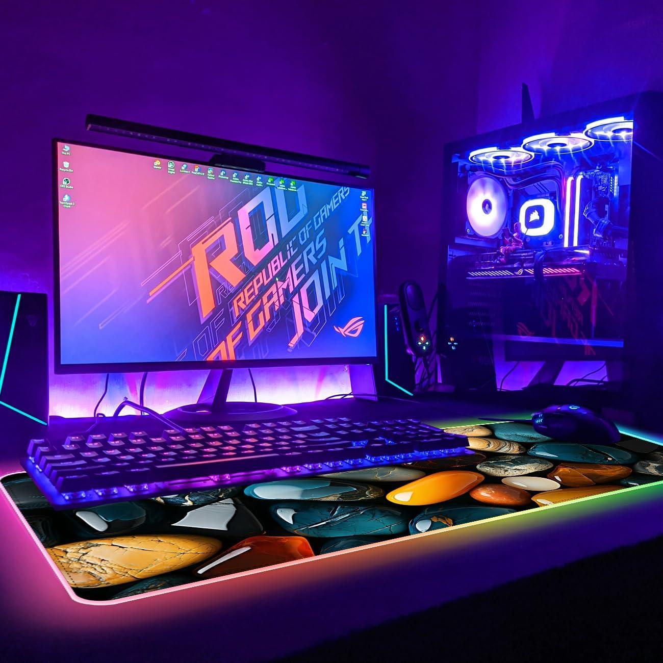 Alfombrilla de Ratón RGB VAULTUSCN XXL 80x30cm Impermeable