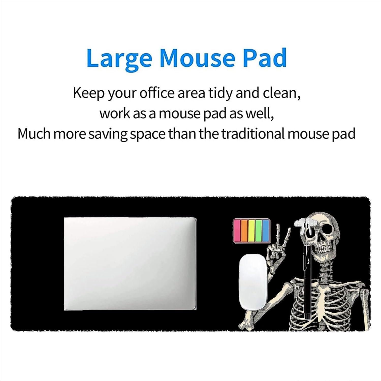 Alfombrilla de Ratón XL WZMBZF Calavera Esqueleto 80x30cm