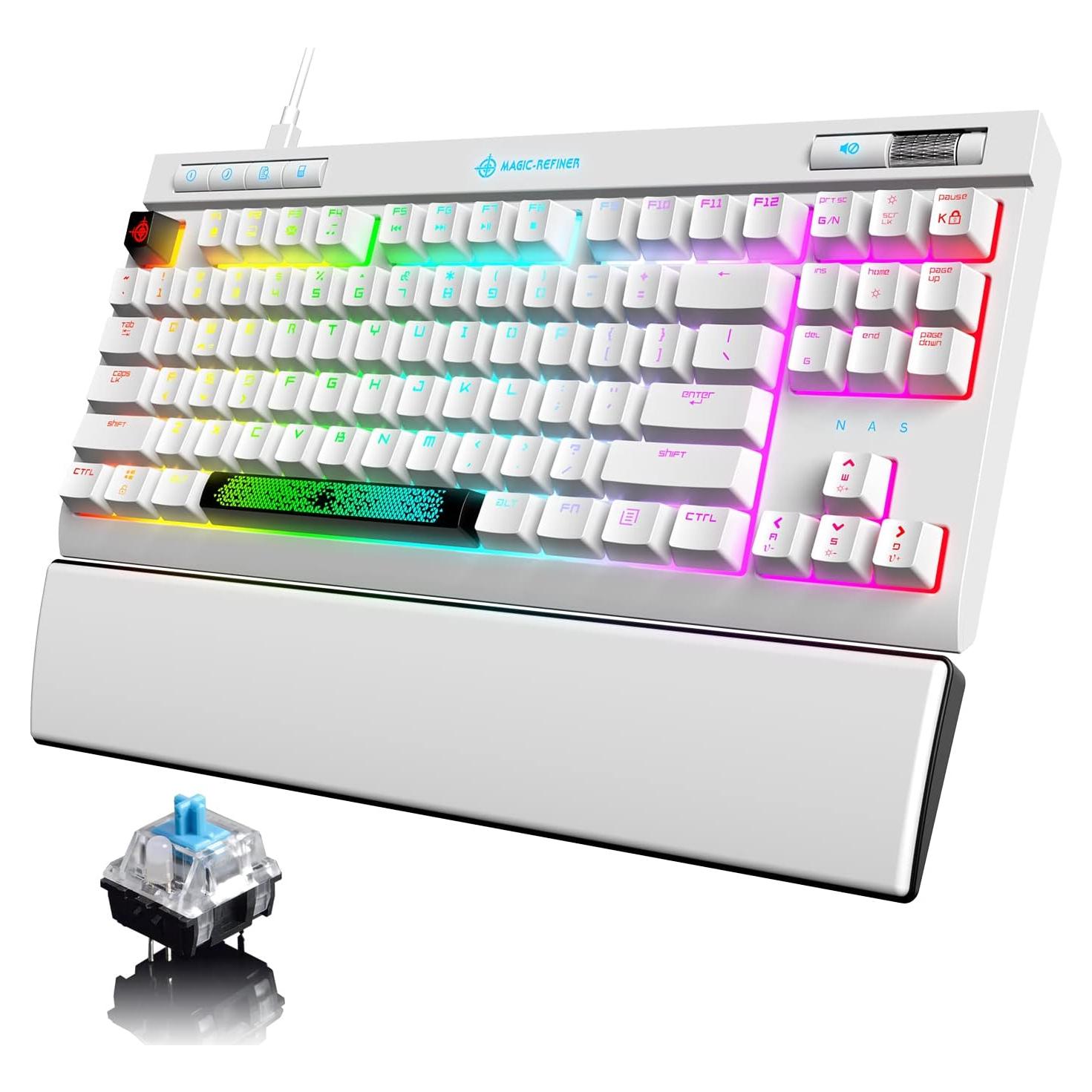 Teclado Mecánico Ziyou Lang 87 Teclas RGB Retroiluminado Blanco