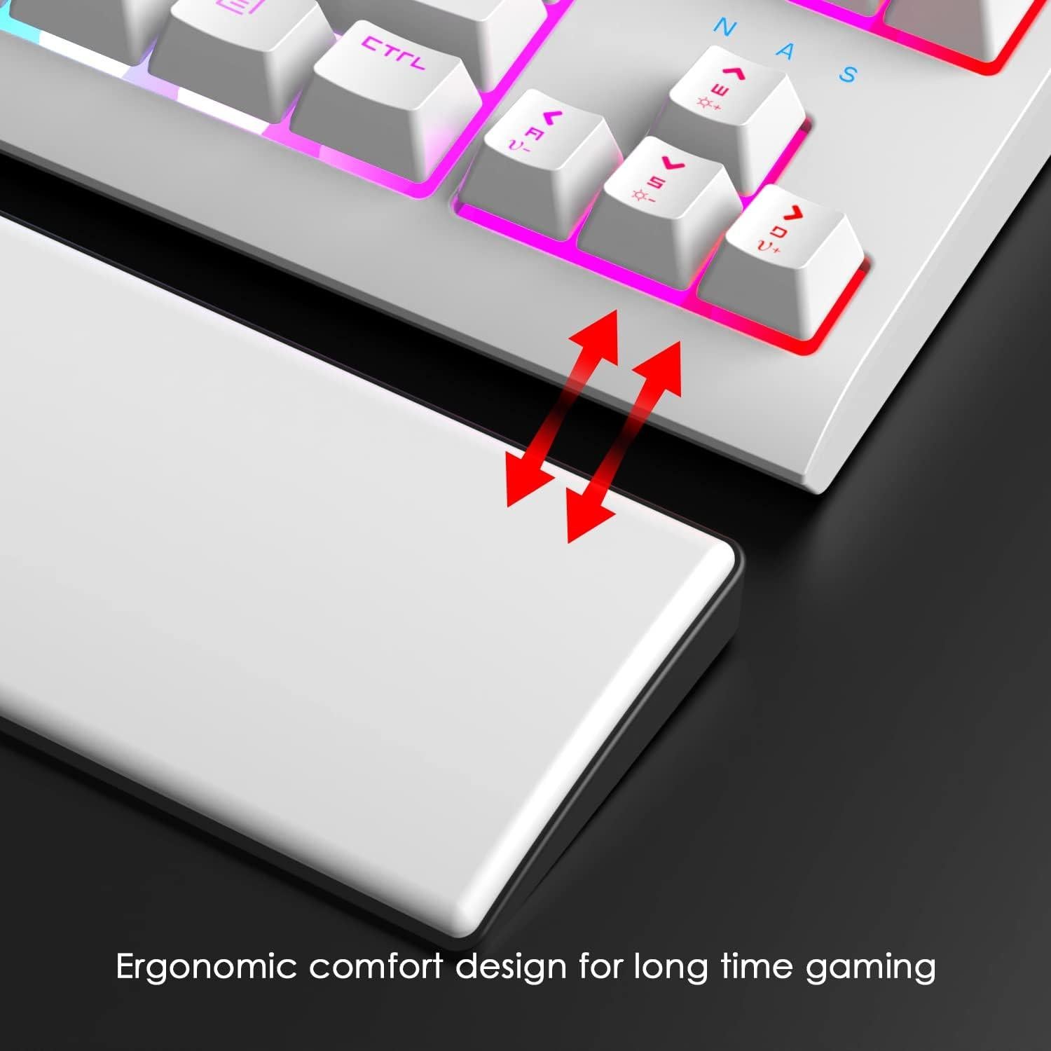 Teclado Mecánico Ziyou Lang 87 Teclas RGB Retroiluminado Blanco