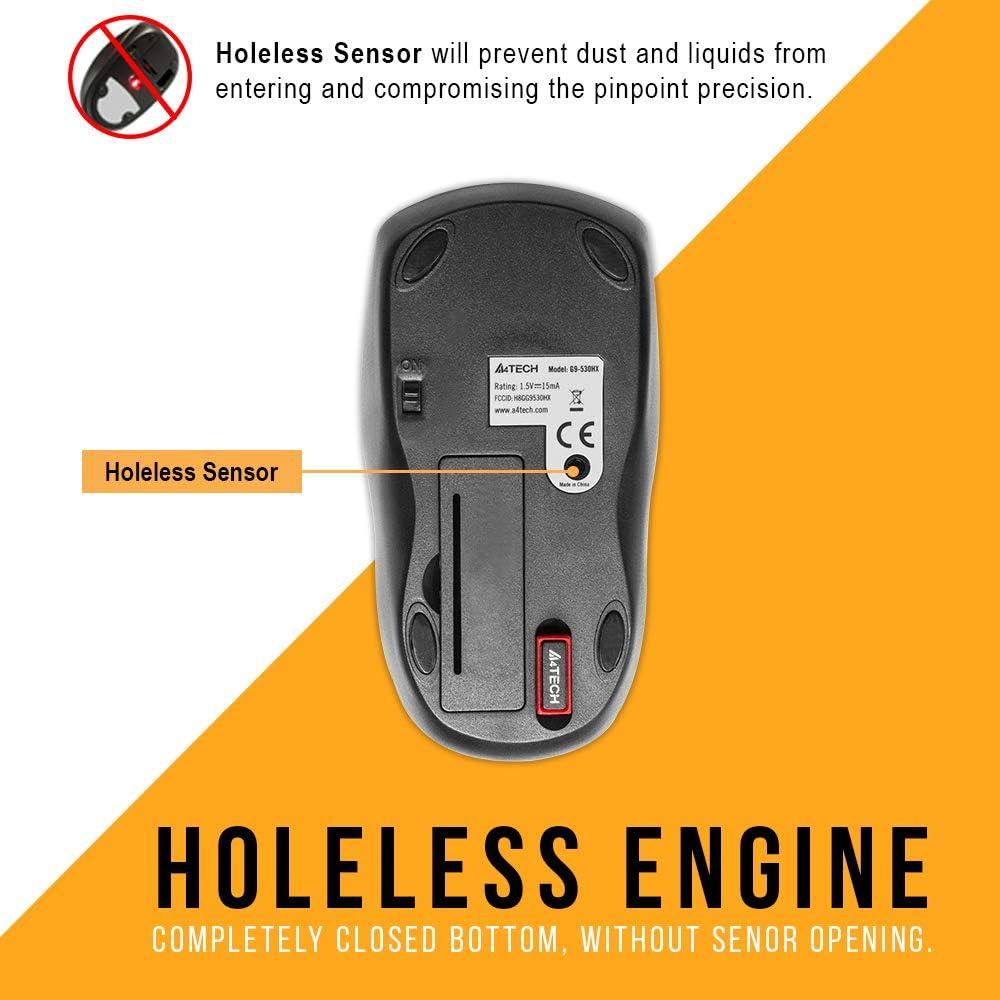 A4tech G9-530HX-2 DustFree HD 2.4 GHz Wireless 5 Buttons Mouse Multimedia Functional