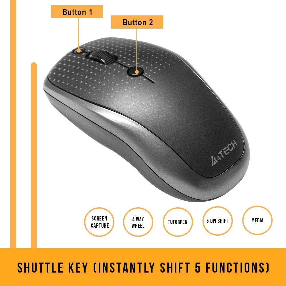 A4tech G9-530HX-2 DustFree HD 2.4 GHz Wireless 5 Buttons Mouse Multimedia Functional