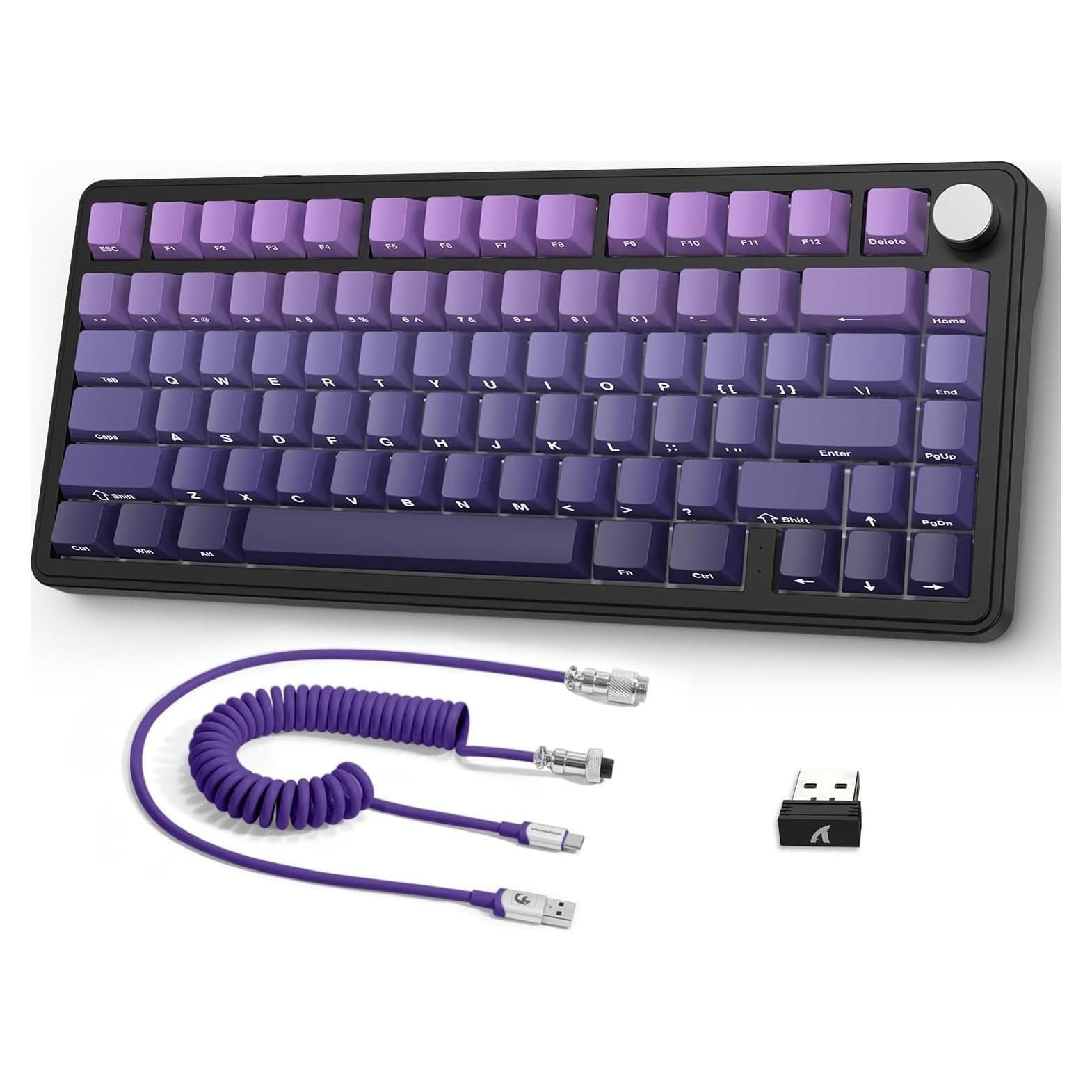 Teclado Mecánico Gaming Inalámbrico Attack Shark X85 Púrpura