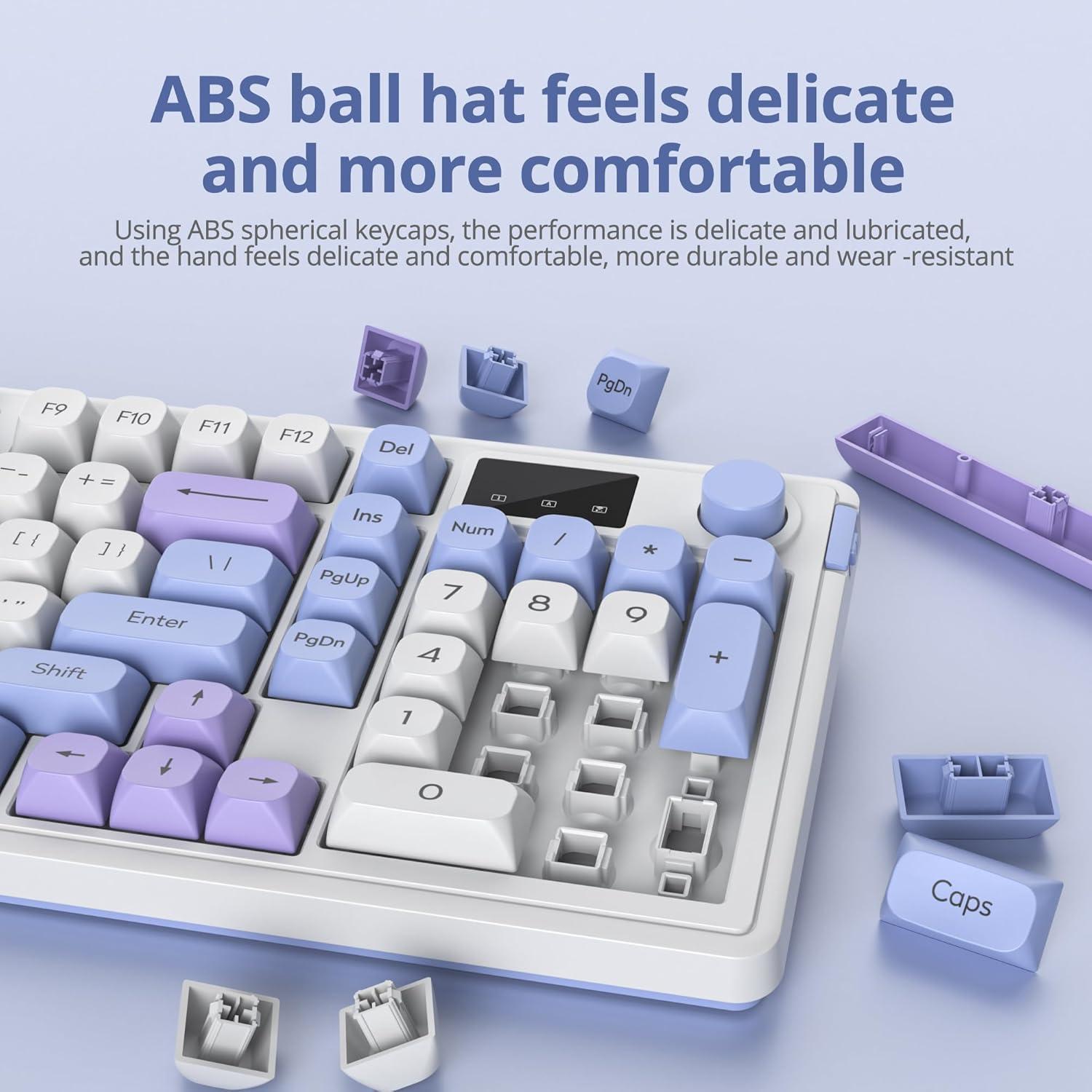 Teclado Inalámbrico RGB Mosptnspg con Pantalla y Perilla Multifuncional