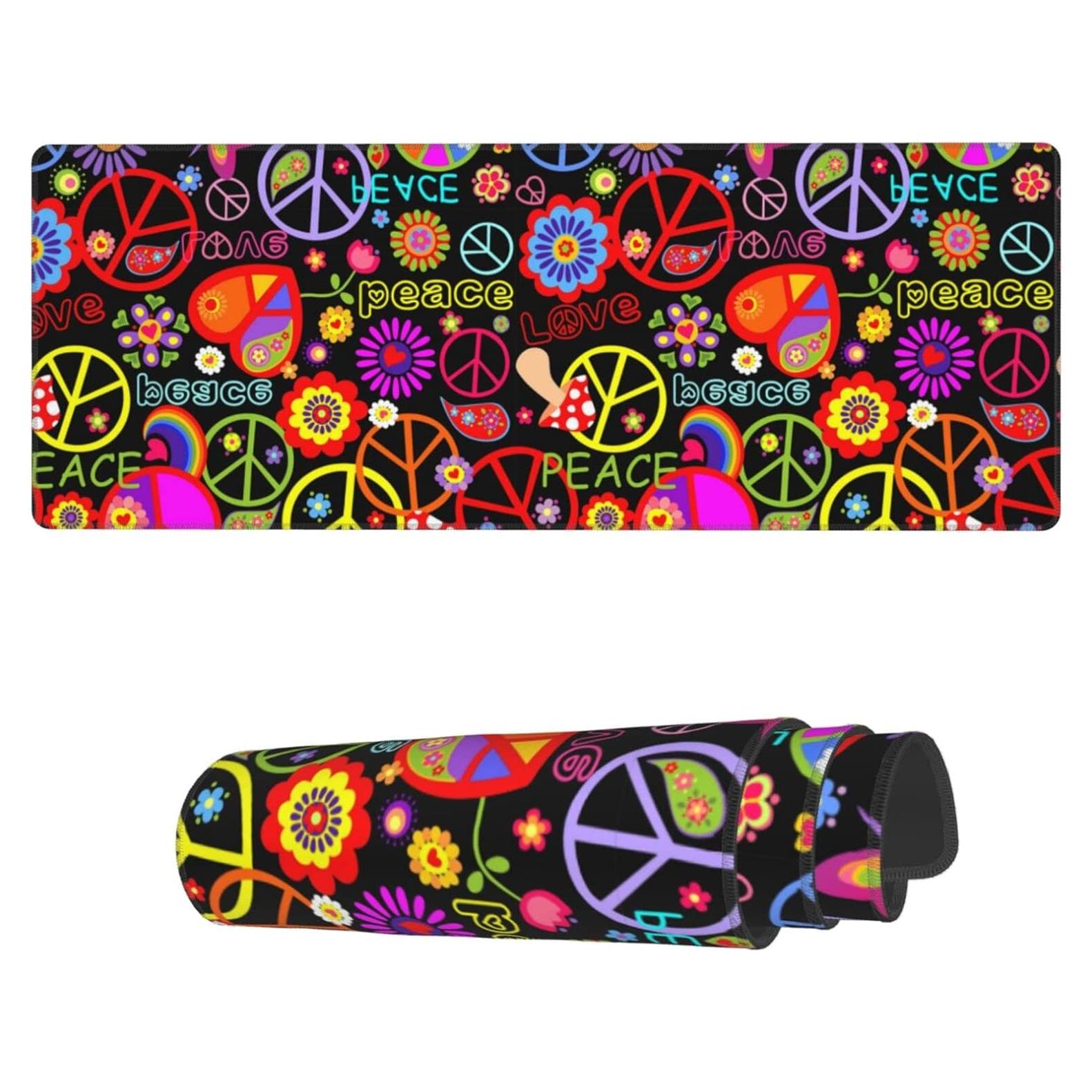 Alfombrilla de Ratón Grande Famame Colorido Hippie 80x30 cm