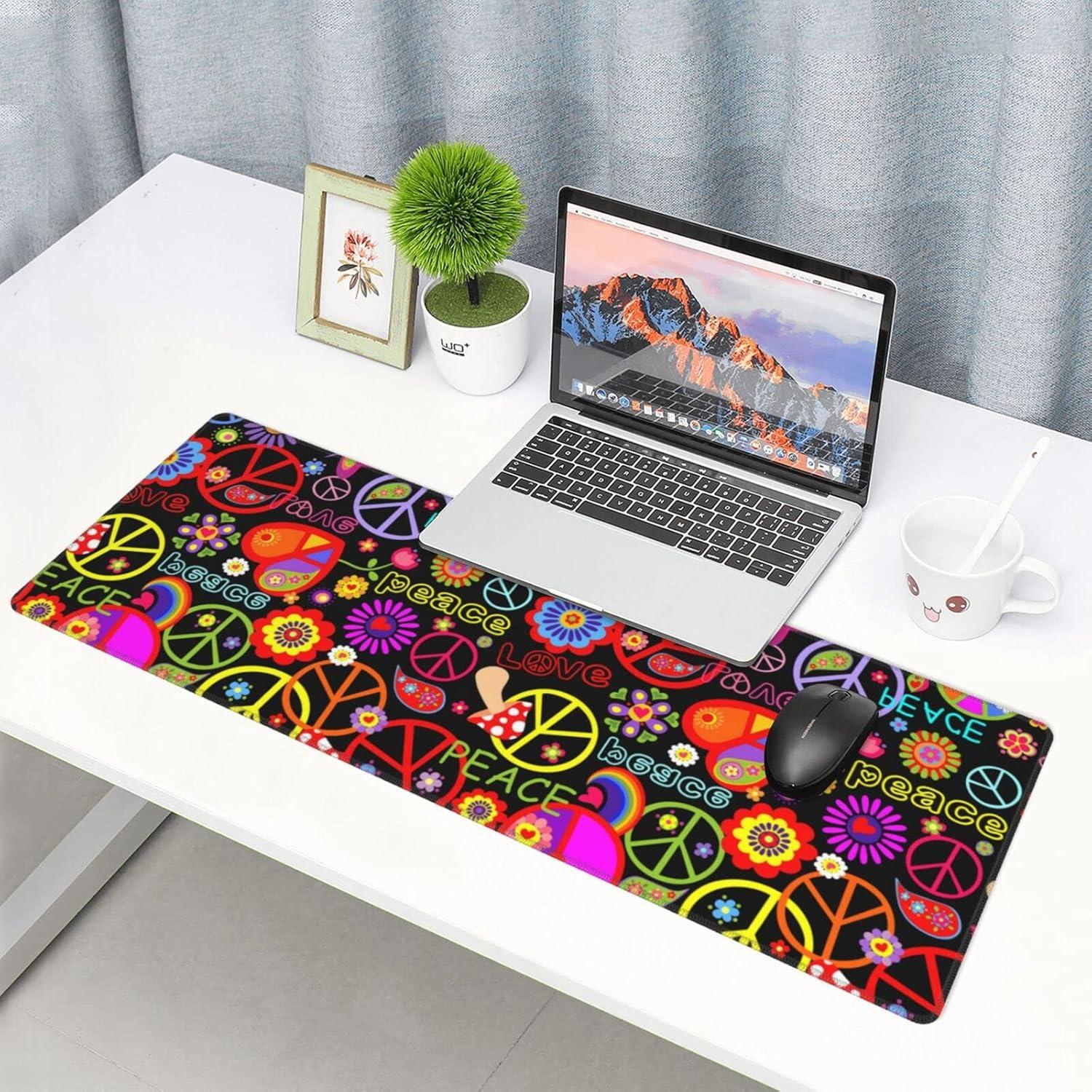 Alfombrilla de Ratón Grande Famame Colorido Hippie 80x30 cm