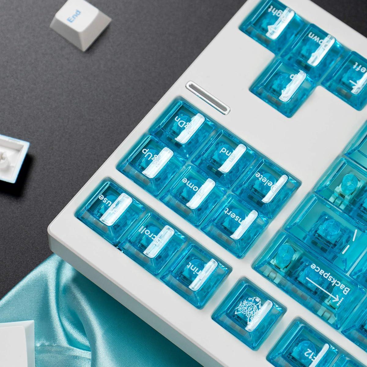 Teclas Mecánicas PBT Transparentes SUEHIODHY Azul 156 Teclas