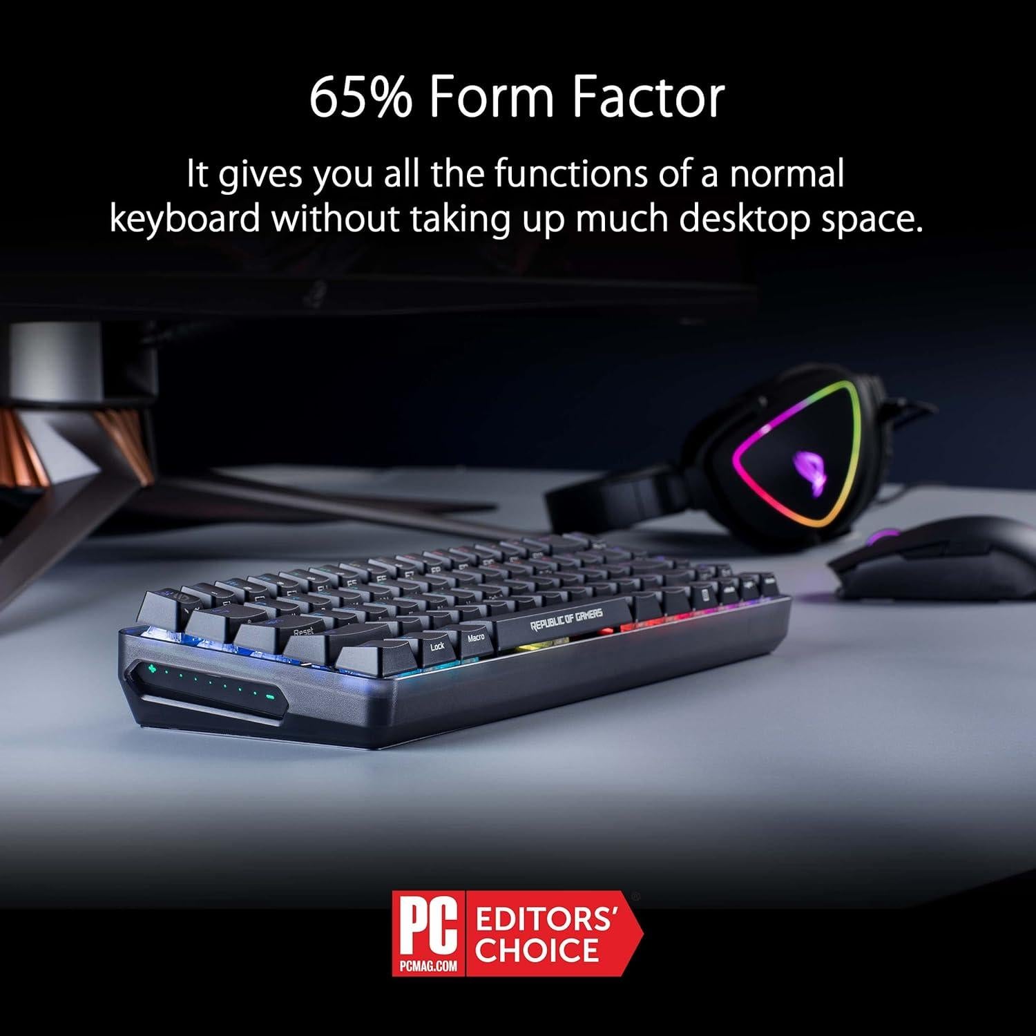 Teclado Mecánico Inalámbrico ASUS ROG Falchion NX 65% RGB y Ratón Gladius III