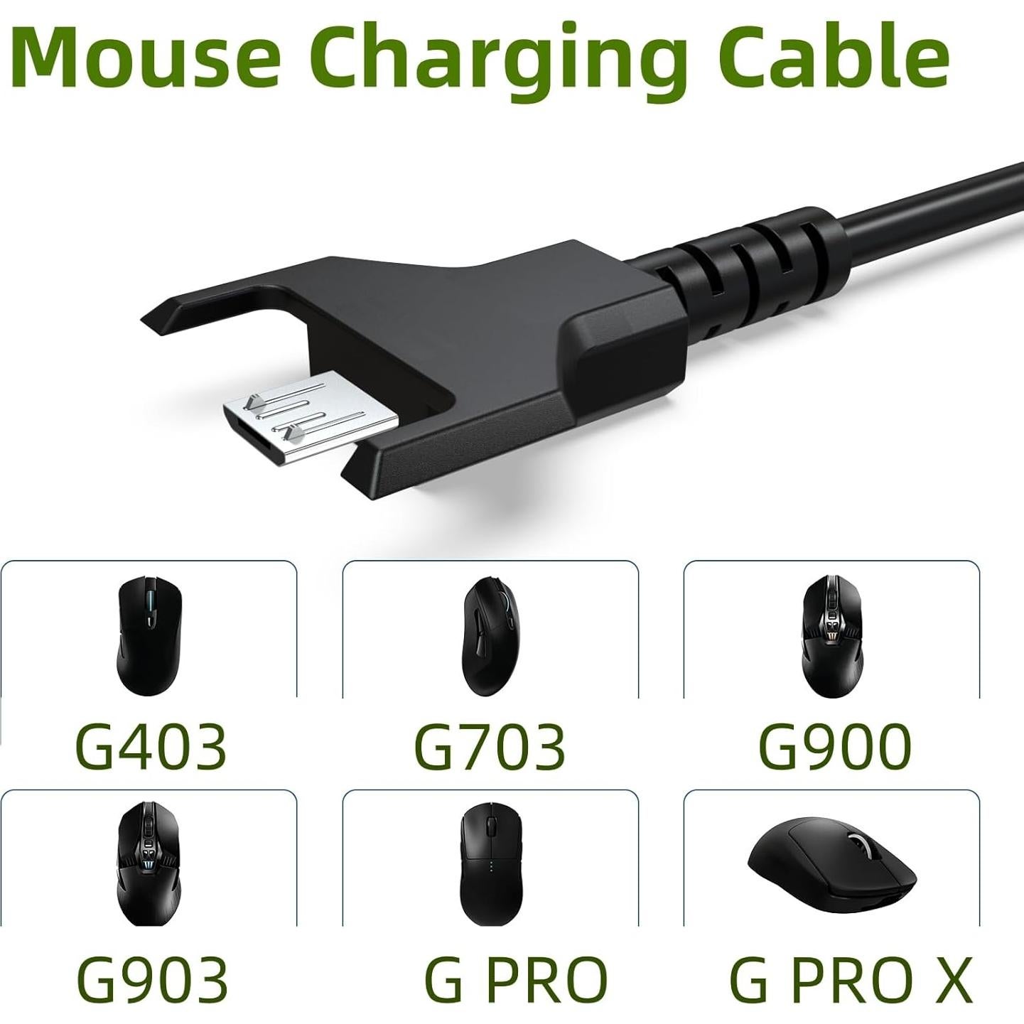 Cable de Carga USB Saipomor 1.8m para Mouse y Teclado Gaming