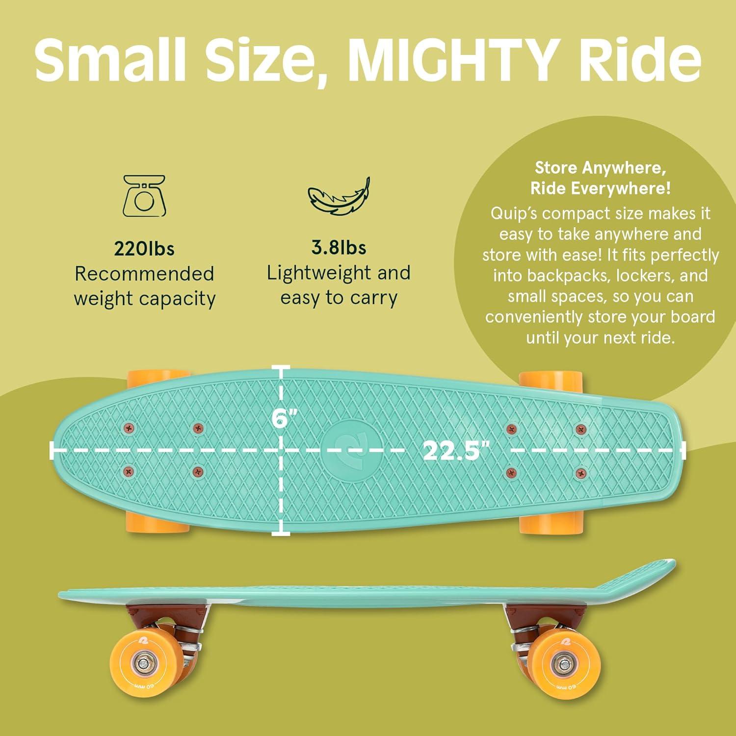 Skateboard Retrospec Quip 22.5" Verde Mar Completo