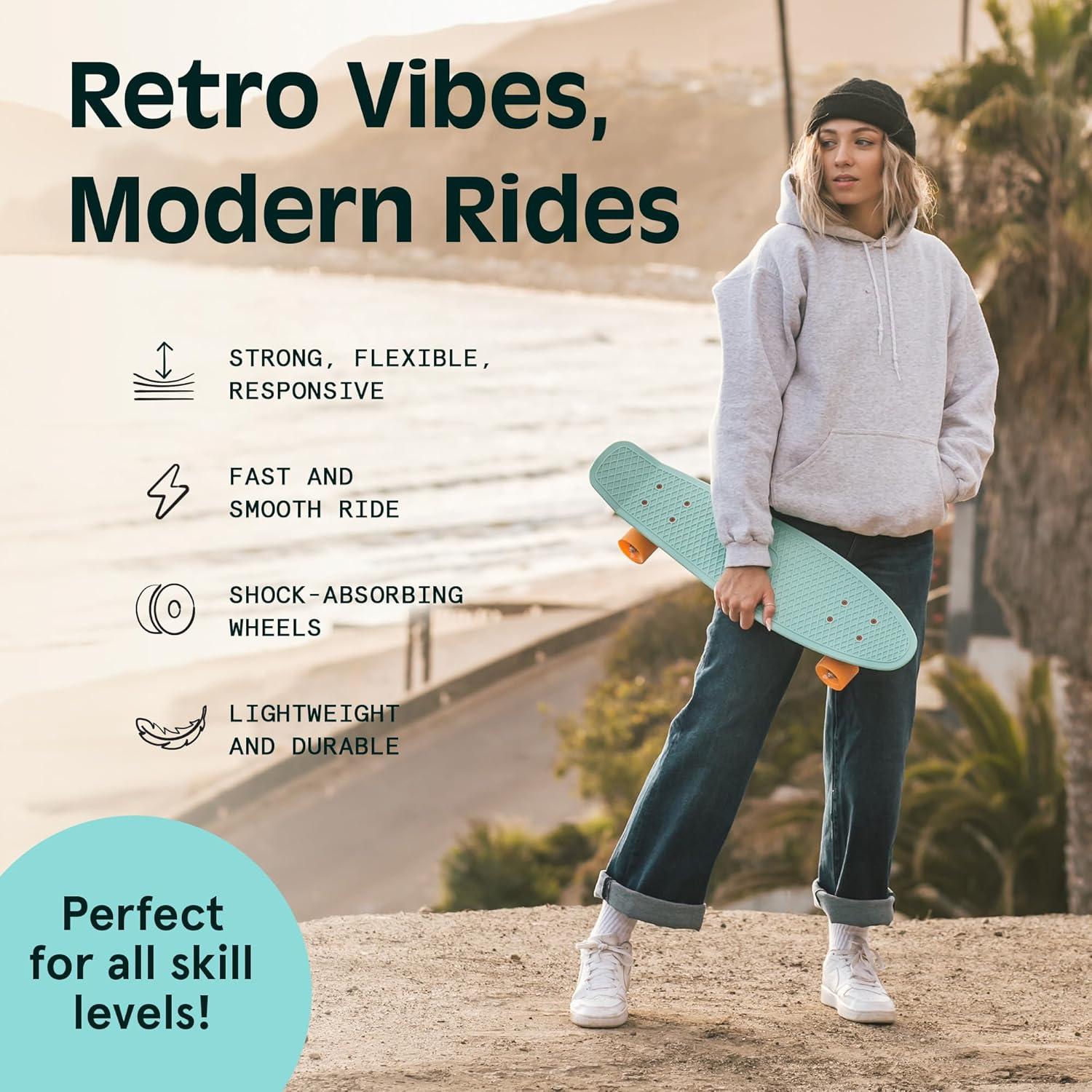 Skateboard Retrospec Quip 22.5" Verde Mar Completo