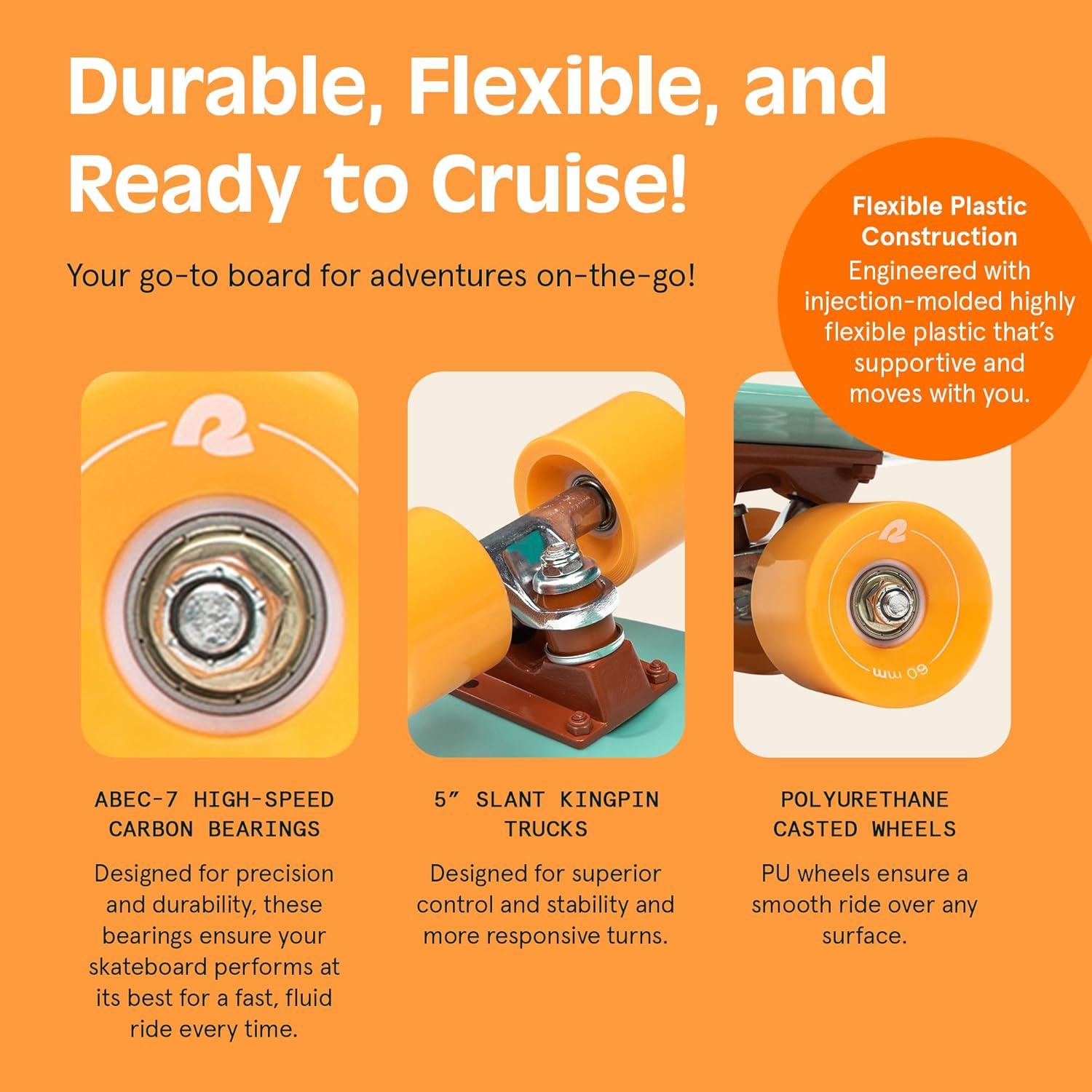 Skateboard Retrospec Quip 22.5" Verde Mar Completo