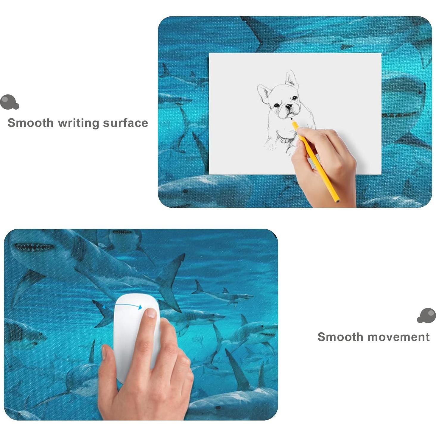 Alfombrilla de Ratón Grande xigua Sea Shark 80x40 cm Antideslizante