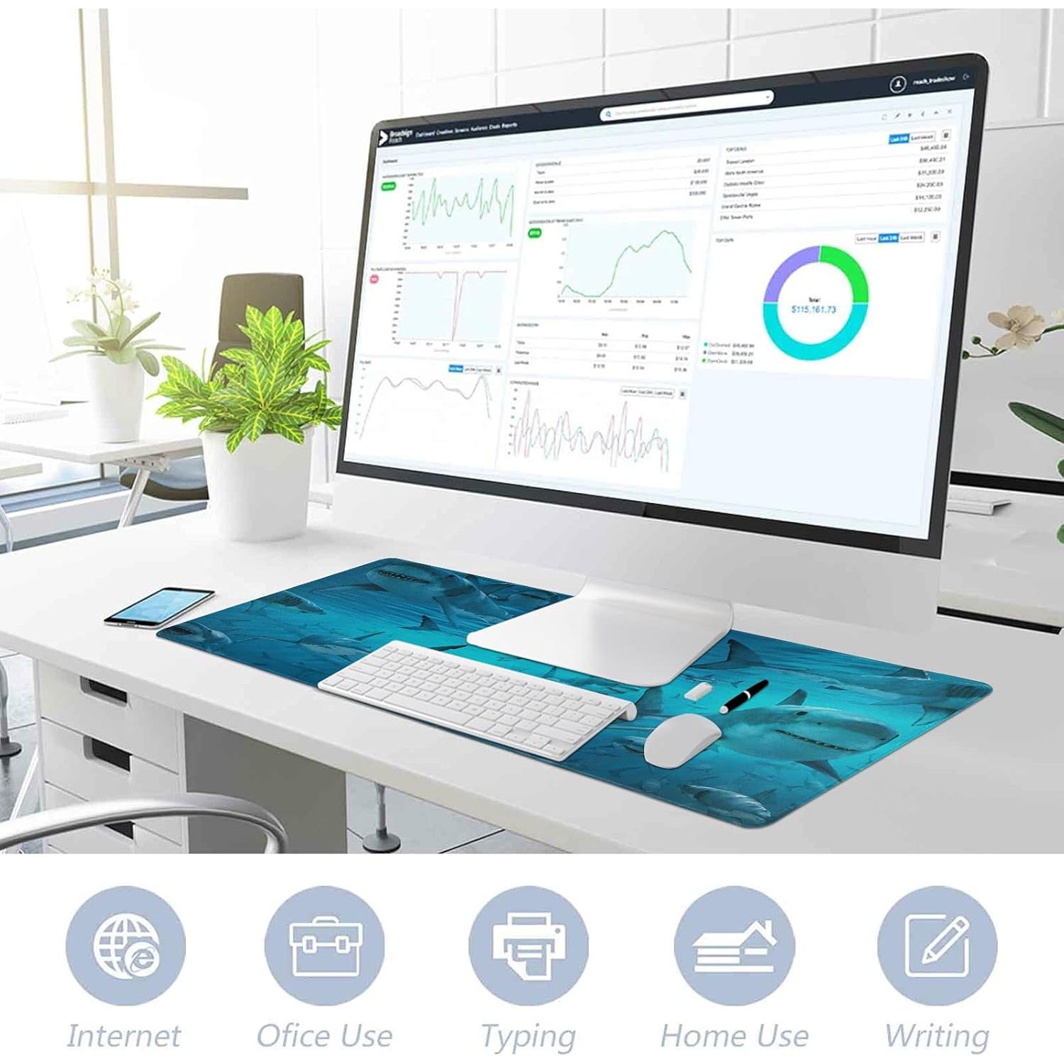 Alfombrilla de Ratón Grande xigua Sea Shark 80x40 cm Antideslizante