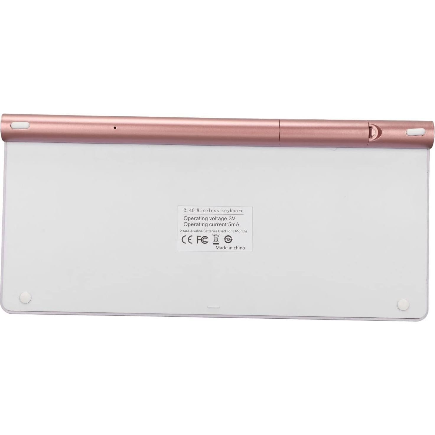 Combo Teclado Ergonómico y Ratón Jectse Oro Rosa 78 Teclas