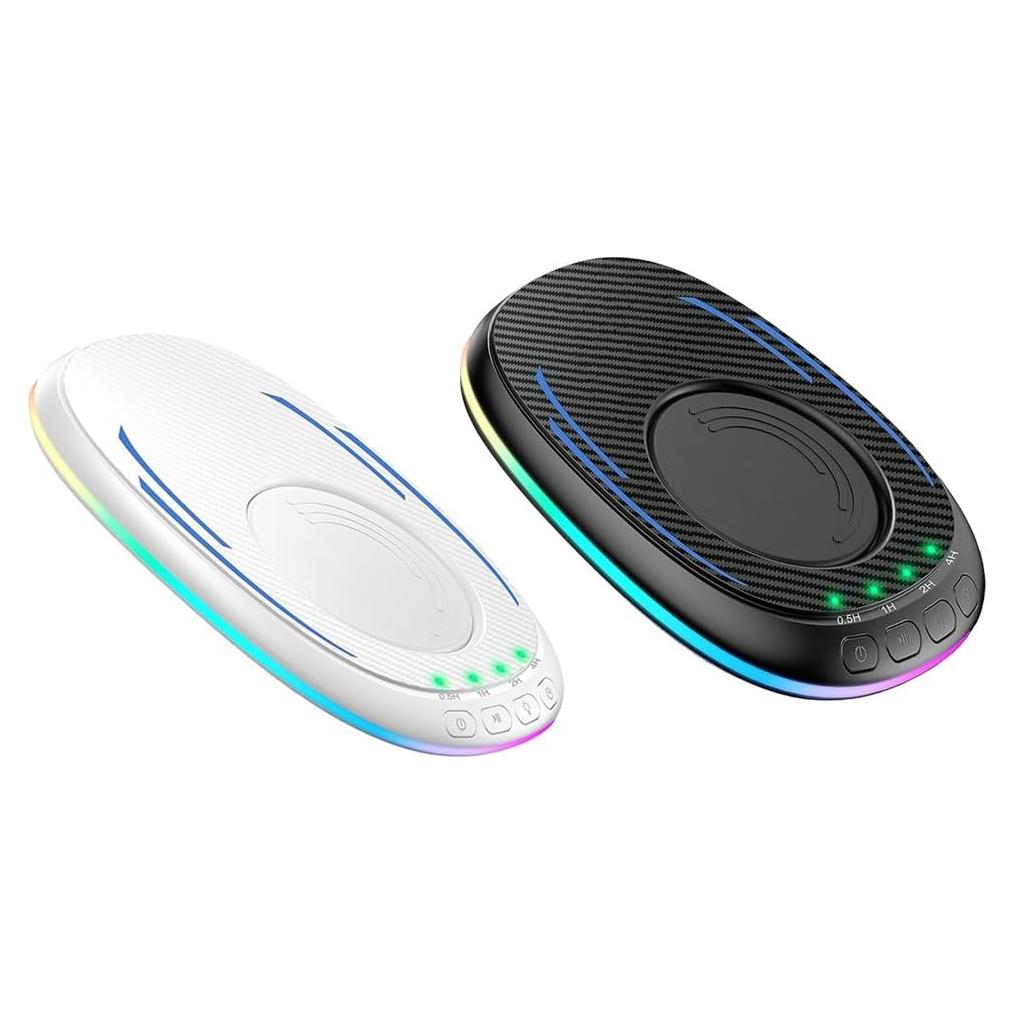 2PCS Mouse Mover Jiggler RGB Undetectable Mouse Mechanical Movement Pad with Timer Lock Screen Prevention Friendship Set, White&Black, 500433490