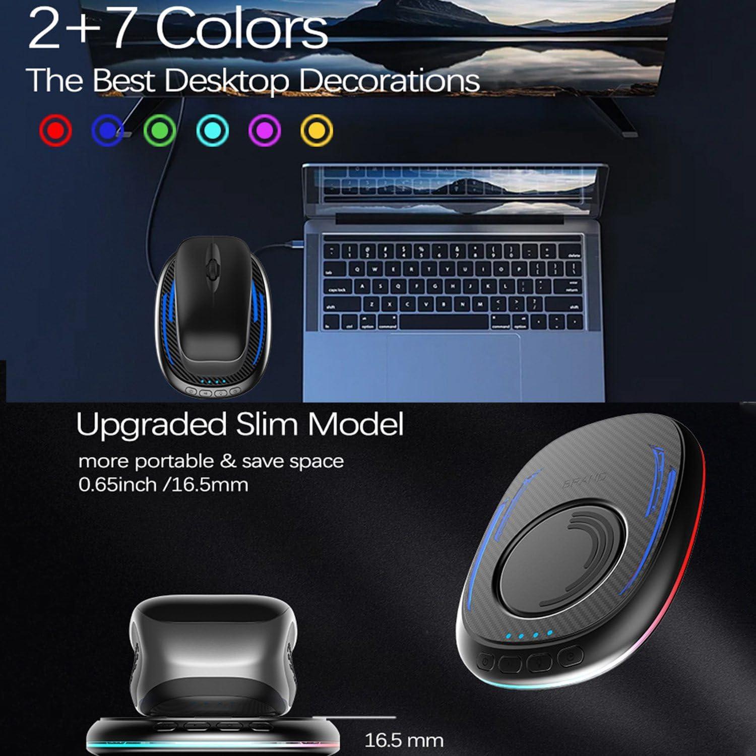 2PCS Mouse Mover Jiggler RGB Undetectable Mouse Mechanical Movement Pad with Timer Lock Screen Prevention Friendship Set, White&Black, 500433490