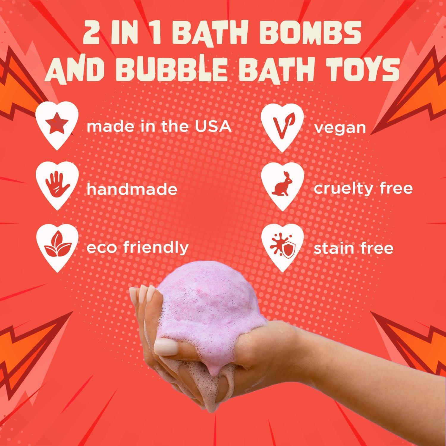 Bombas de Baño Superhéroe Dos Hermanas - 6 Piezas Aromas Frutales