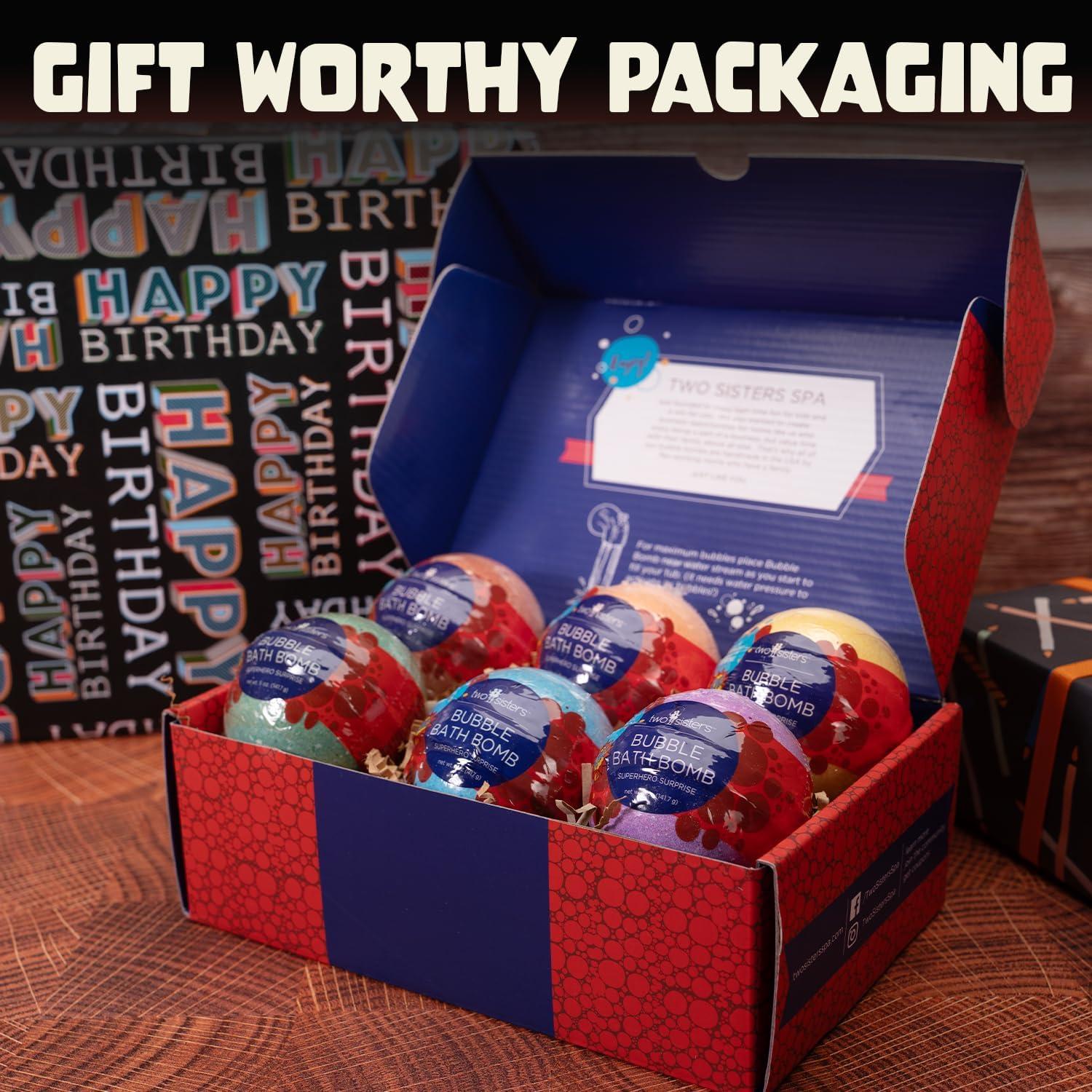 Bombas de Baño Superhéroe Dos Hermanas - 6 Piezas Aromas Frutales