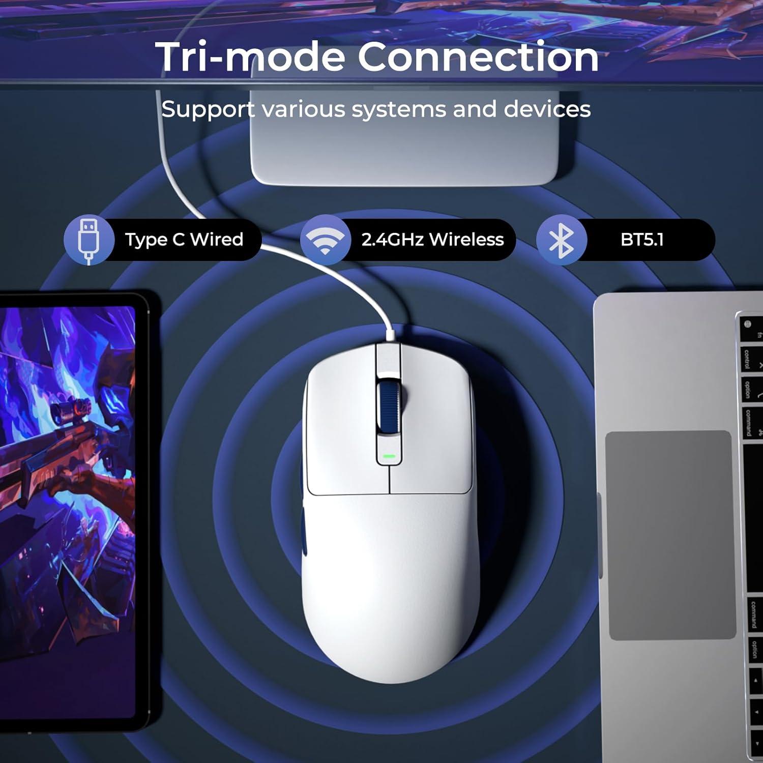 RK ROYAL KLUDGE RK61 Mechanical Keyboard, M30 Mouse, Wireless Gaming Keyboard and Mouse Combo, Programmable