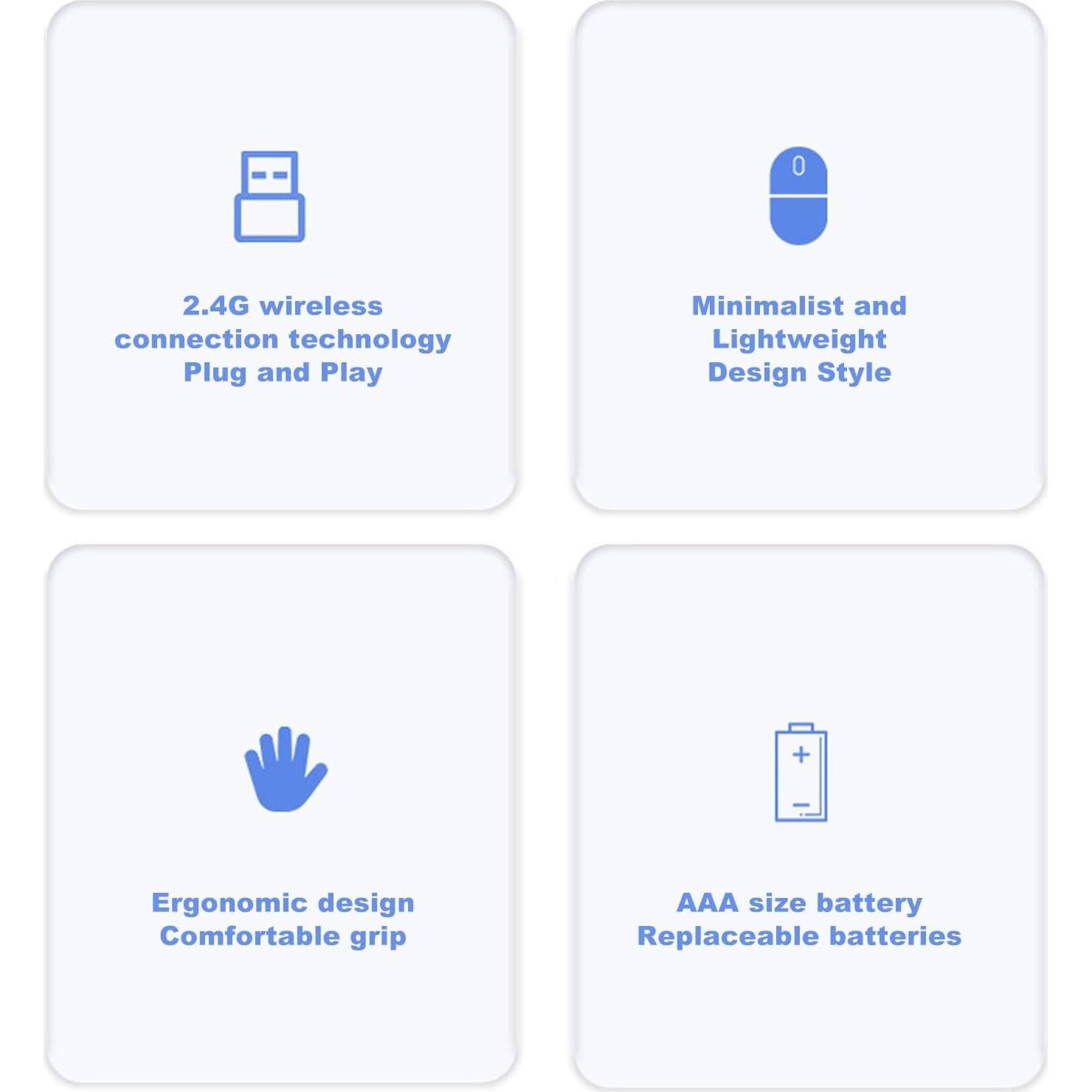 Ratón Gaming Zunate 1200 DPI Inalámbrico Ergonomico Blanco