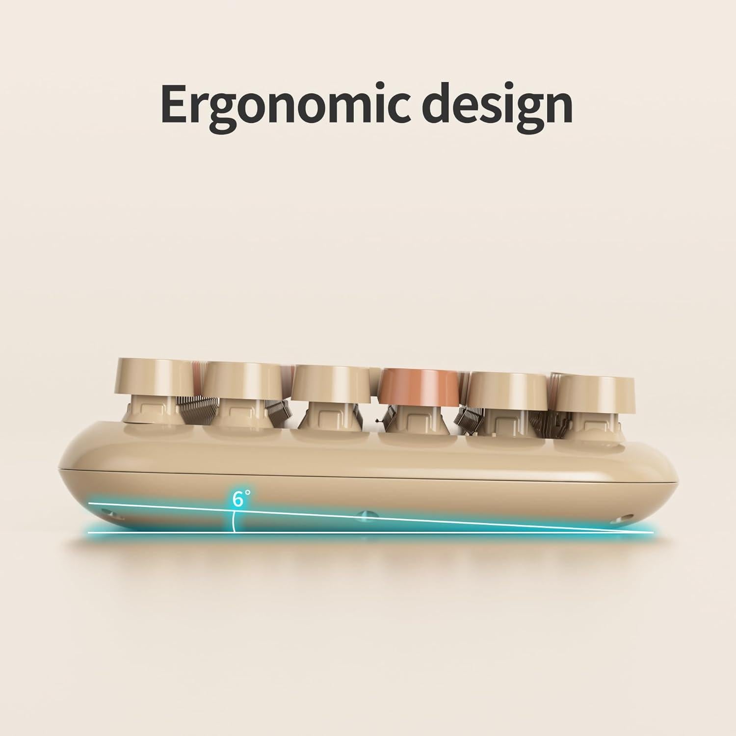 Teclado Inalámbrico Bluetooth Mosptnspg 100 Teclas Retro Colorido